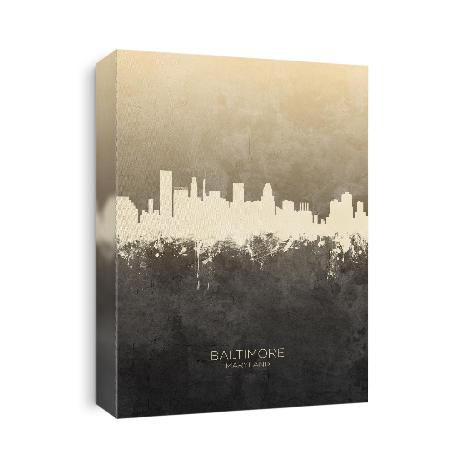 Watercolor art print of the skyline of Baltimore, Maryland, United States