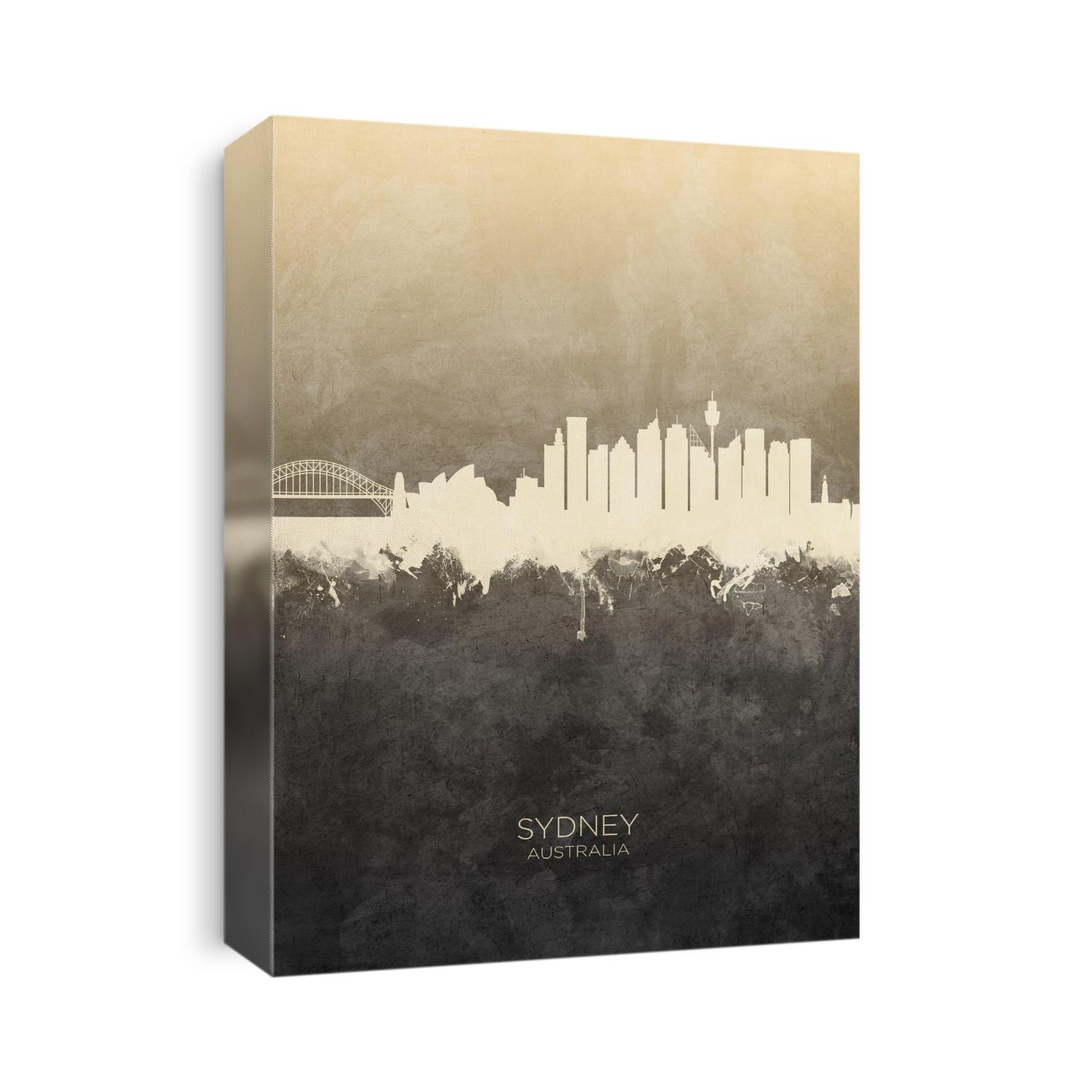 Watercolor art print of the skyline of Sydney, Australia