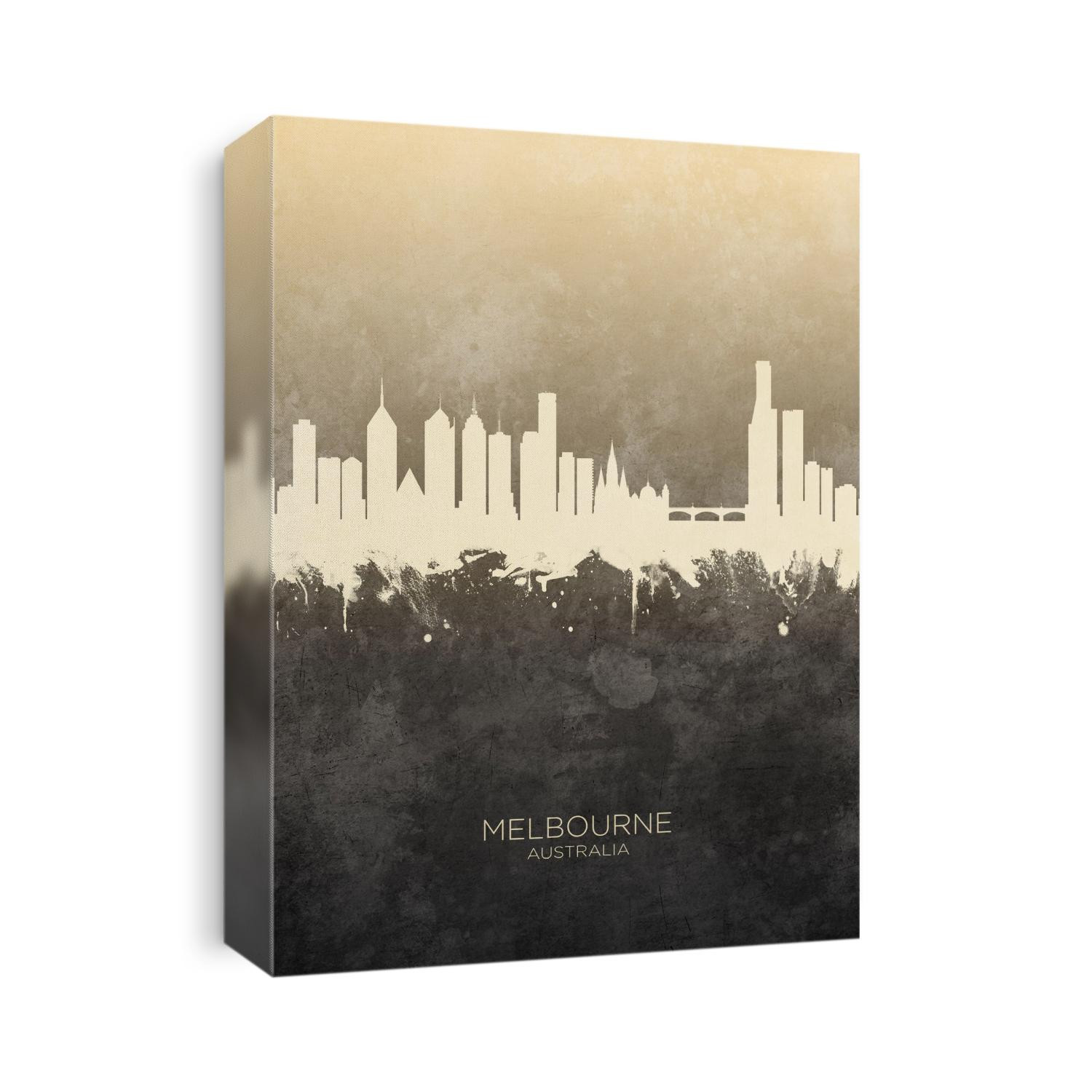 Watercolor art print of the skyline of Melbourne, Australia