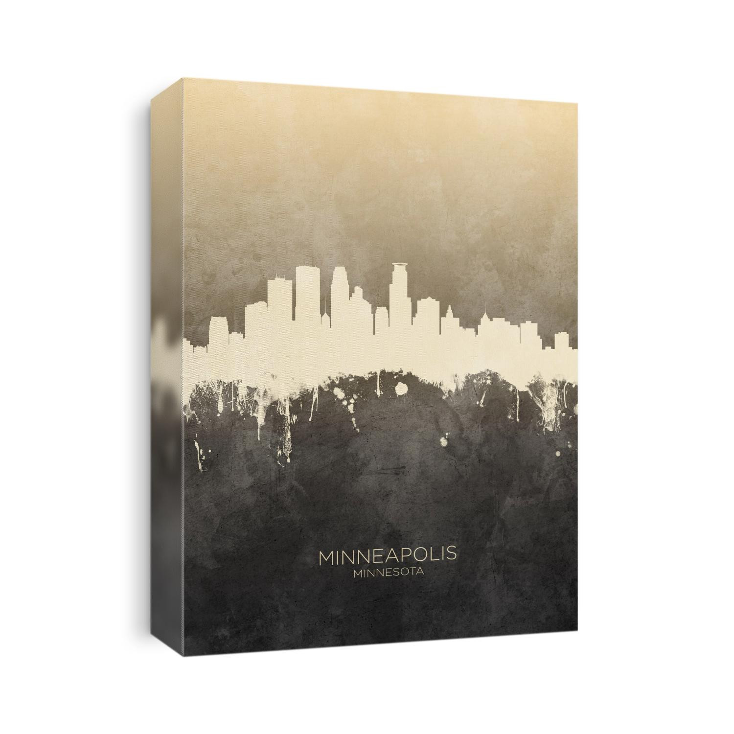 Watercolor art print of the skyline of Minneapolis, Minnesota, United States