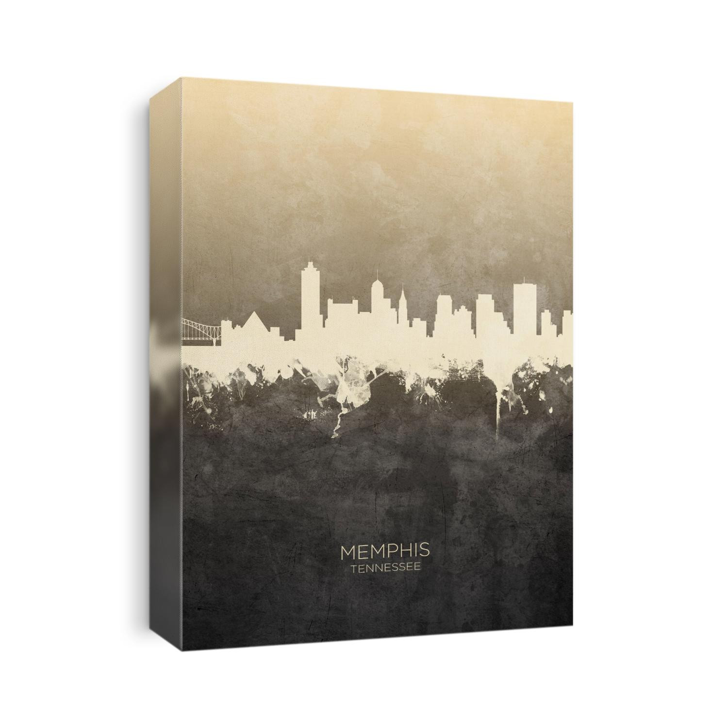 Watercolor art print of the skyline of Memphis, Tennessee, United States