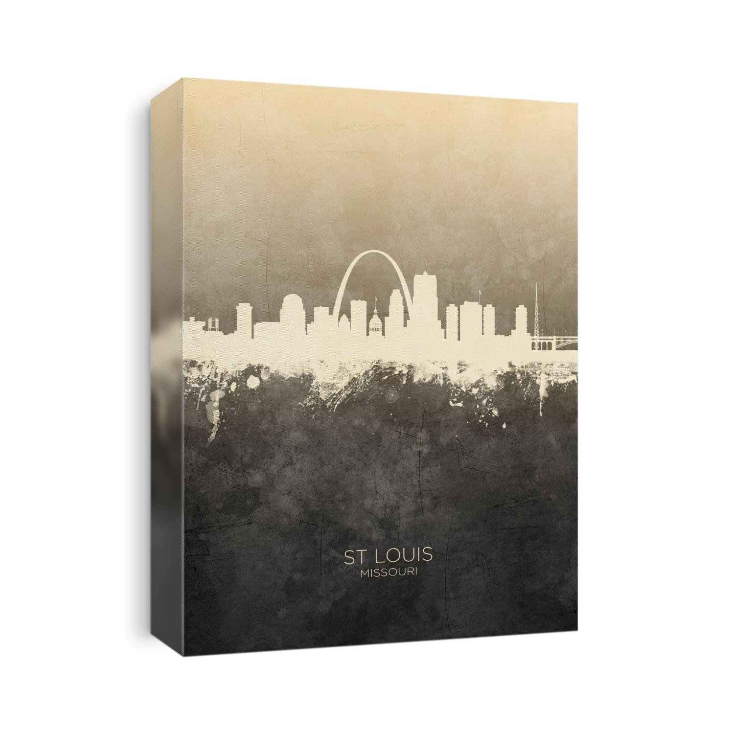 Watercolor art print of the skyline of St Louis, Missouri, United States