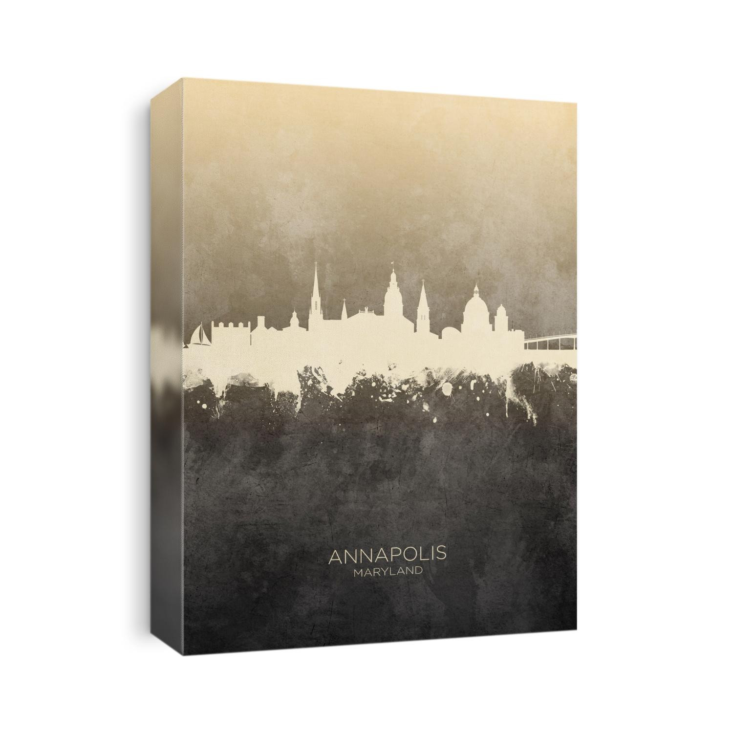Watercolor art print of the skyline of Annapolis, Maryland, United States