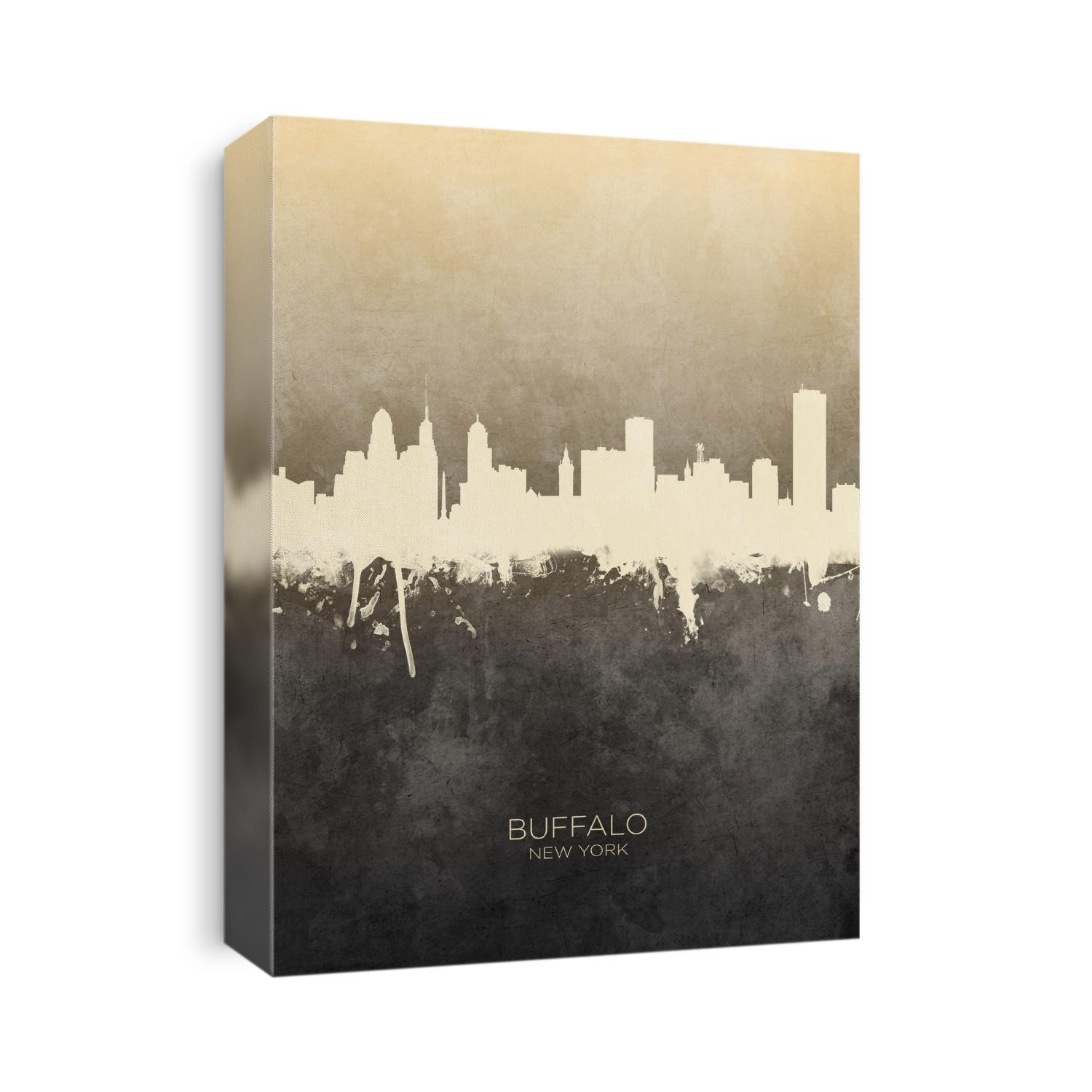 Watercolor art print of the skyline of Buffalo, New York, United States