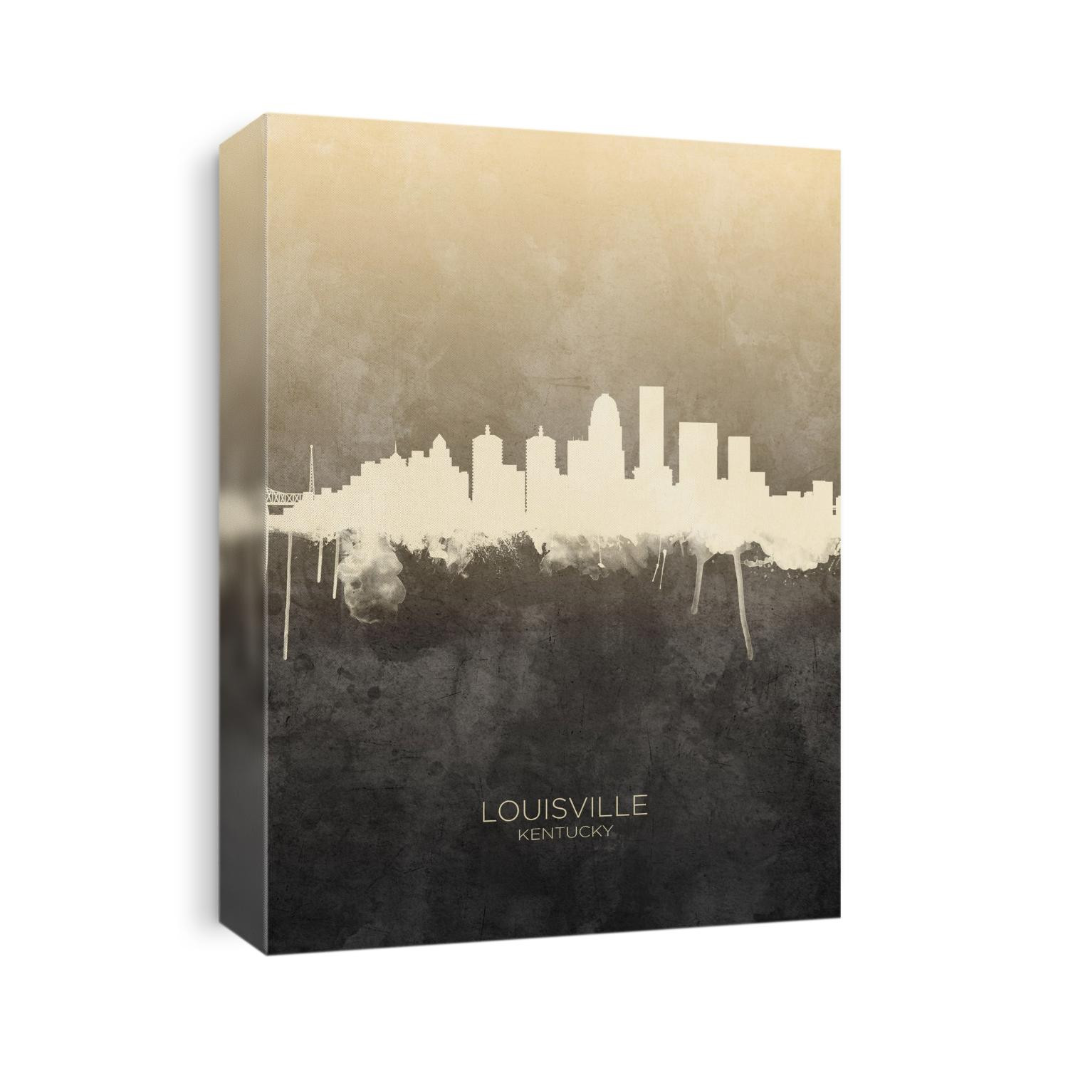 Watercolor art print of the skyline of Louisville, Kentucky, United States