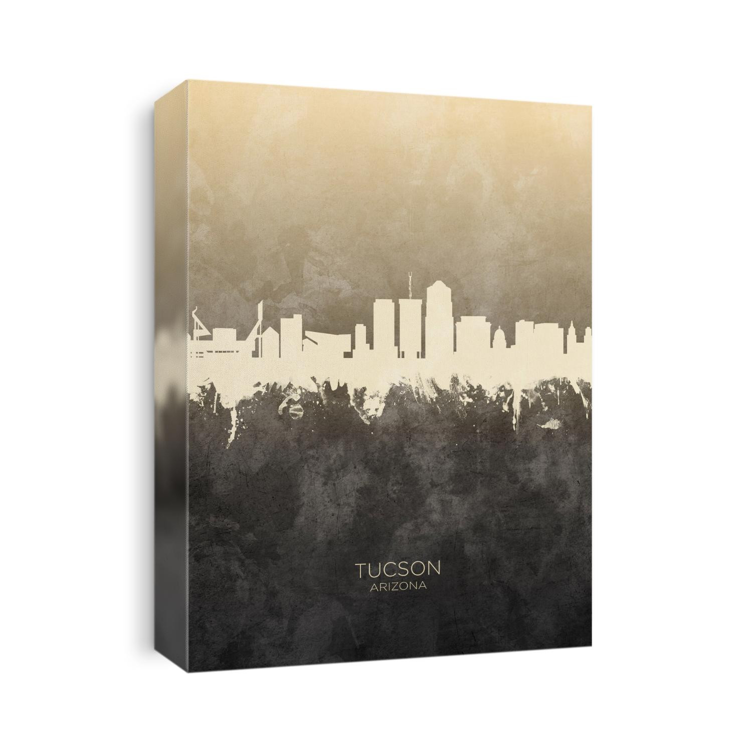 Watercolor art print of the skyline of Tucson, Arizona, United States