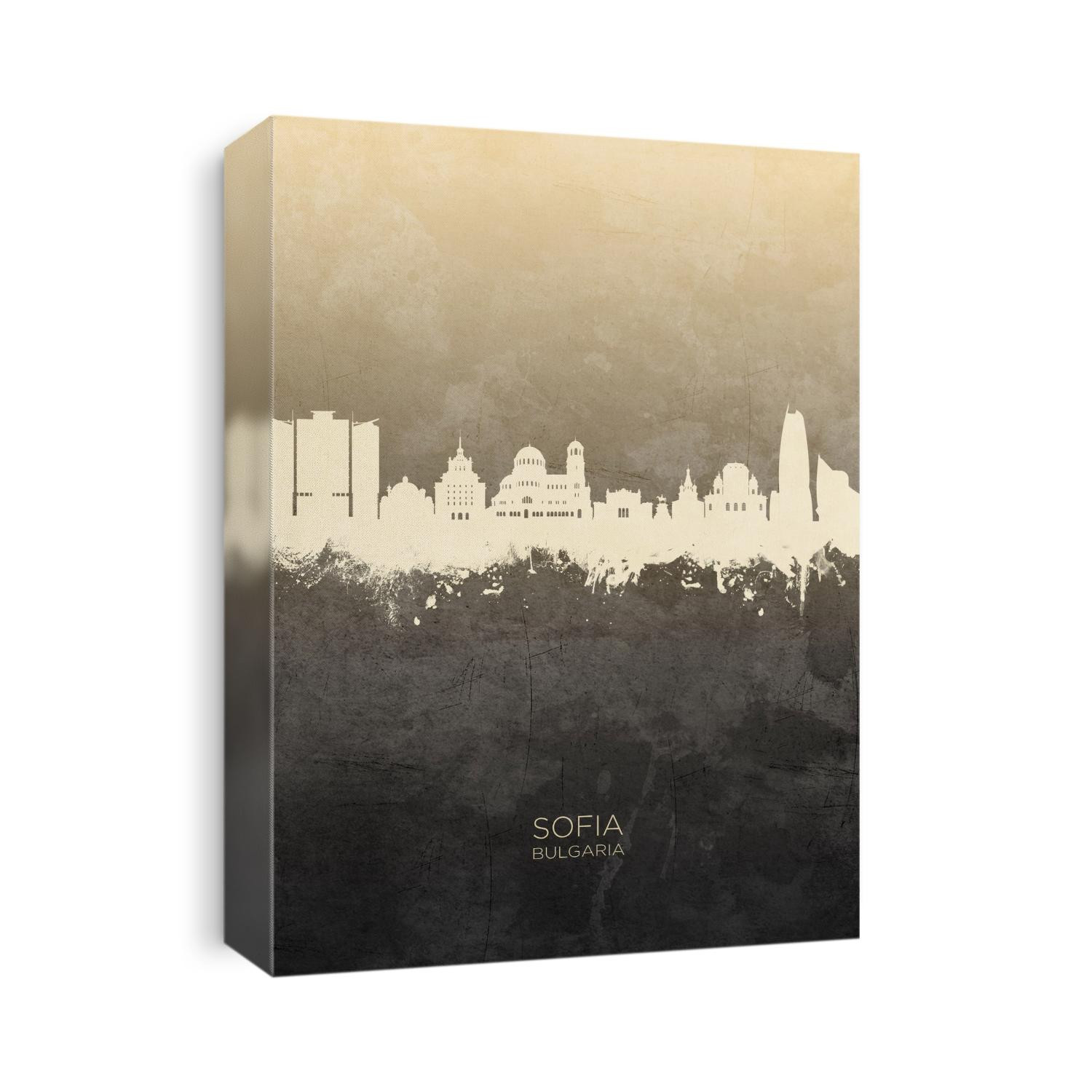 Watercolor art print of the skyline of Sofia, Bulgaria