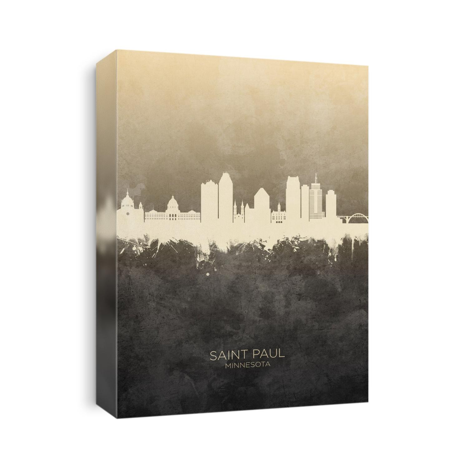 Watercolor art print of the skyline of Saint Paul, Minnesota, United States