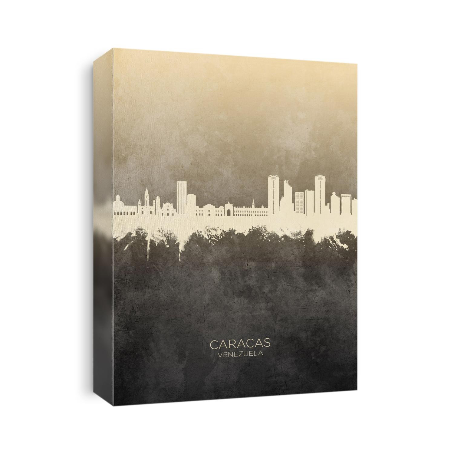 Watercolor art print of the skyline of Caracas, Venezuela
