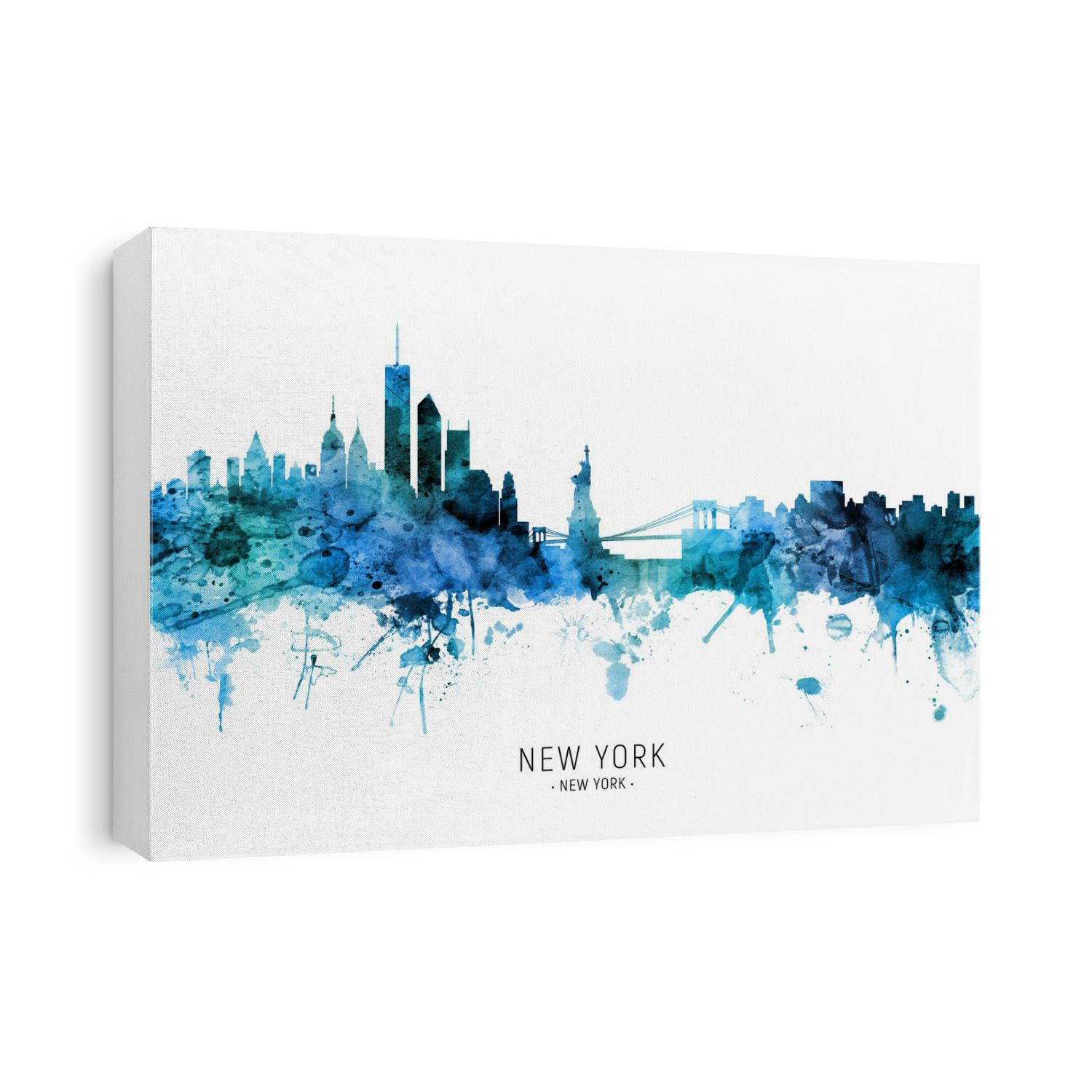 Watercolor art print of the skyline of the City of New York, New York, United States