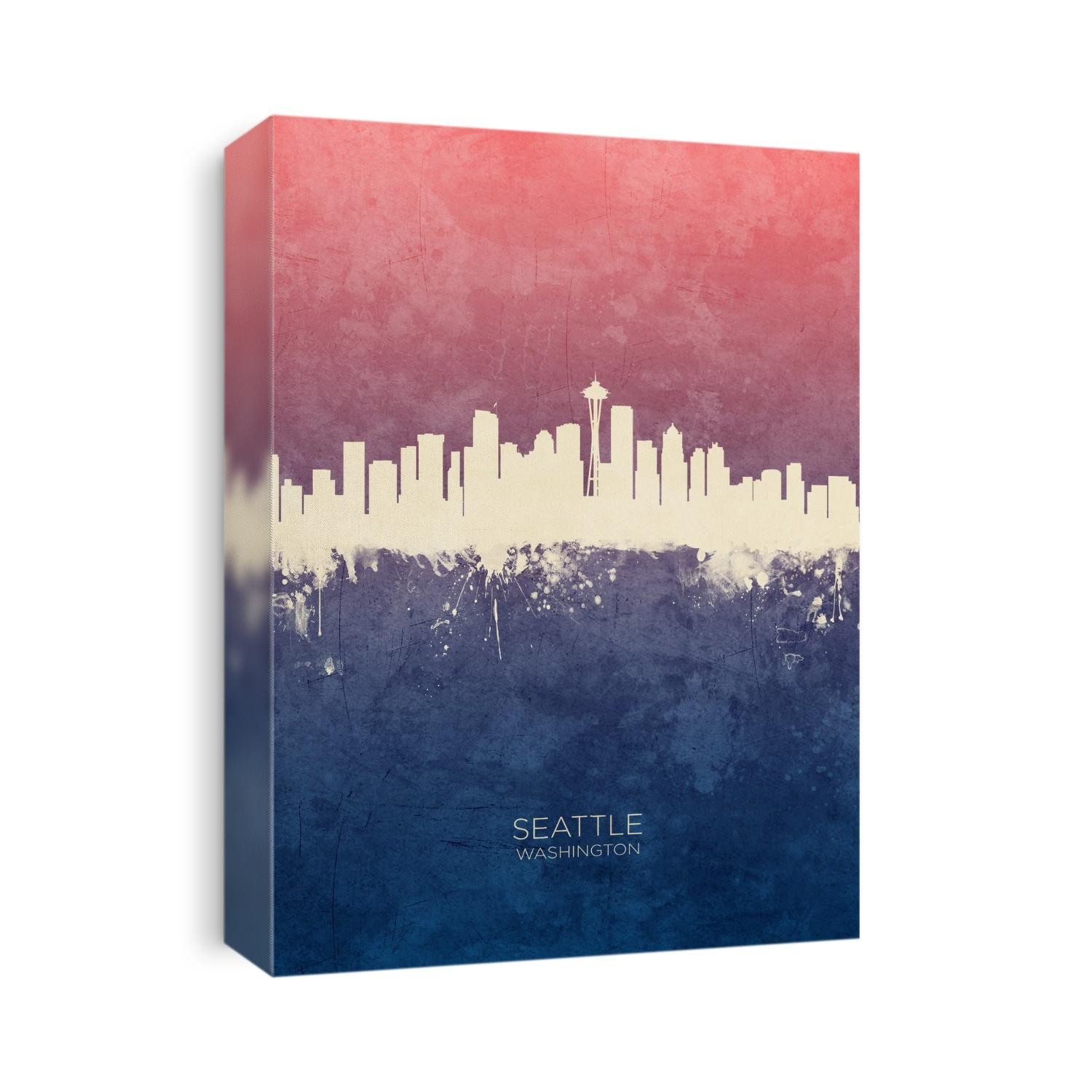 Watercolor art print of the skyline of Seattle, Washington, United States