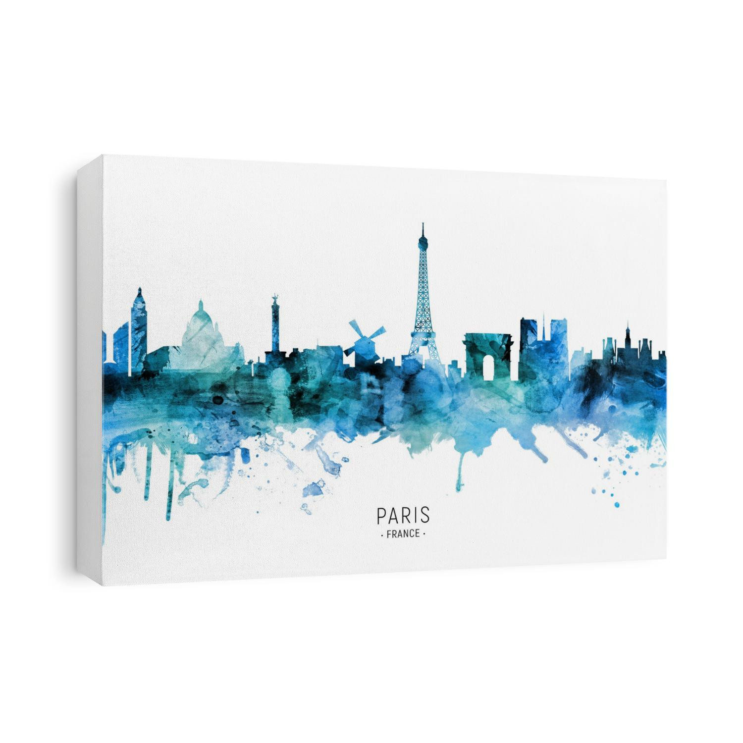 Watercolor art print of the skyline of Paris, France