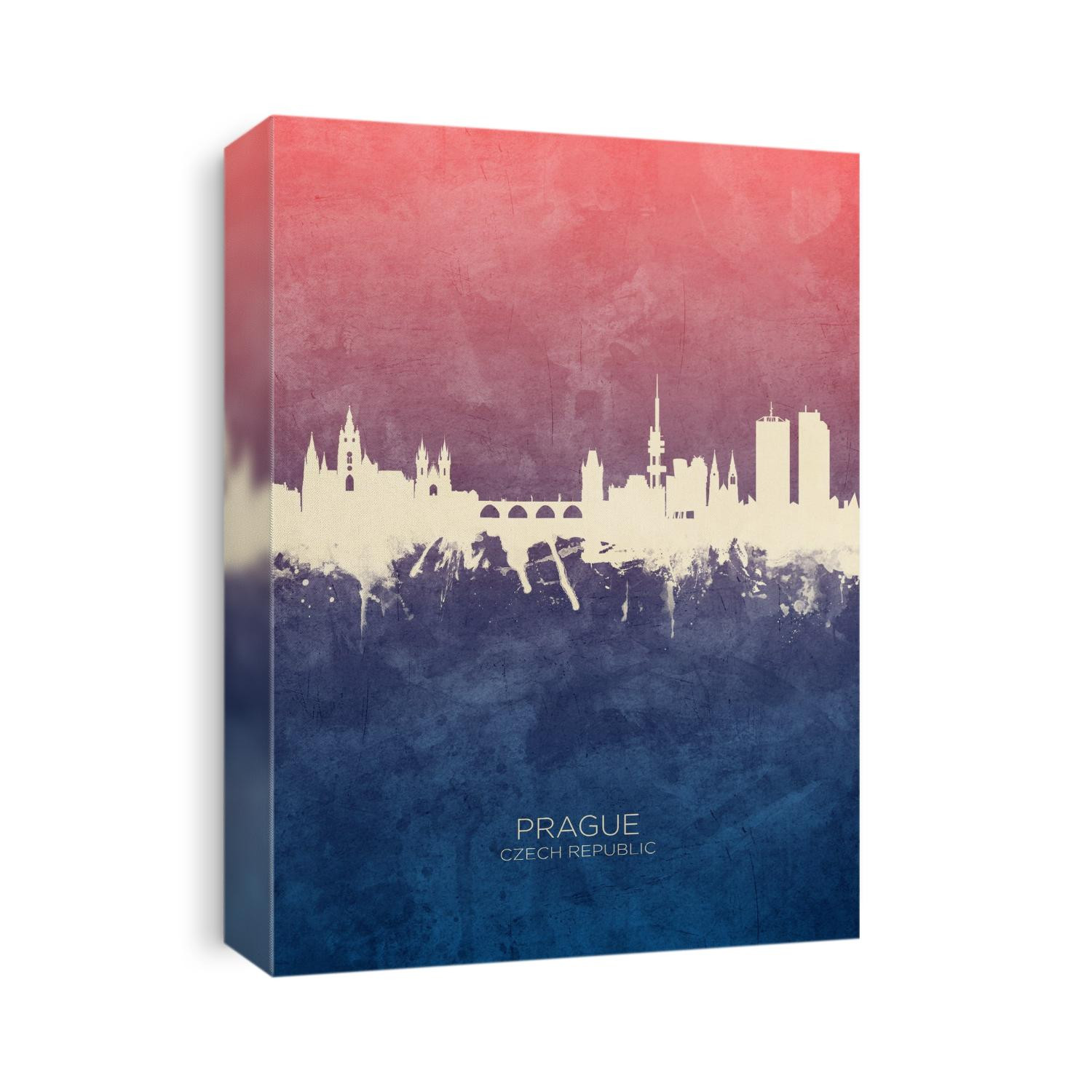 Watercolor art print of the skyline of Prague, Czech Republic (Praha)