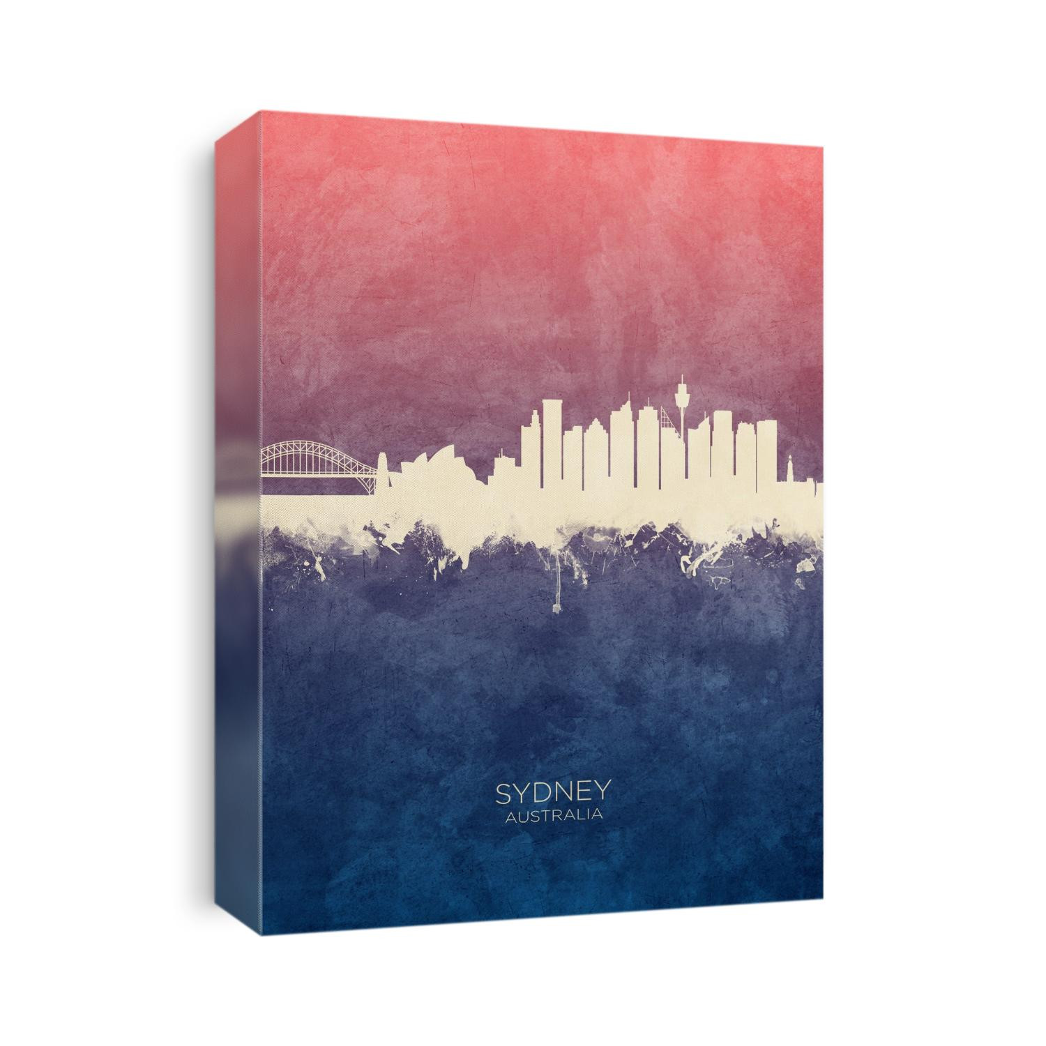 Watercolor art print of the skyline of Sydney, Australia