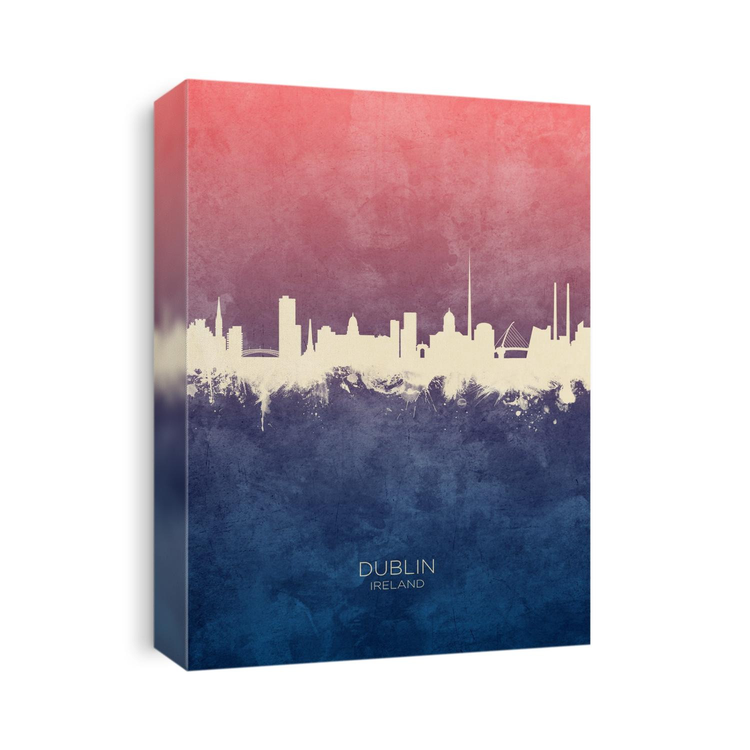 Watercolor art print of the skyline of Dublin, Ireland