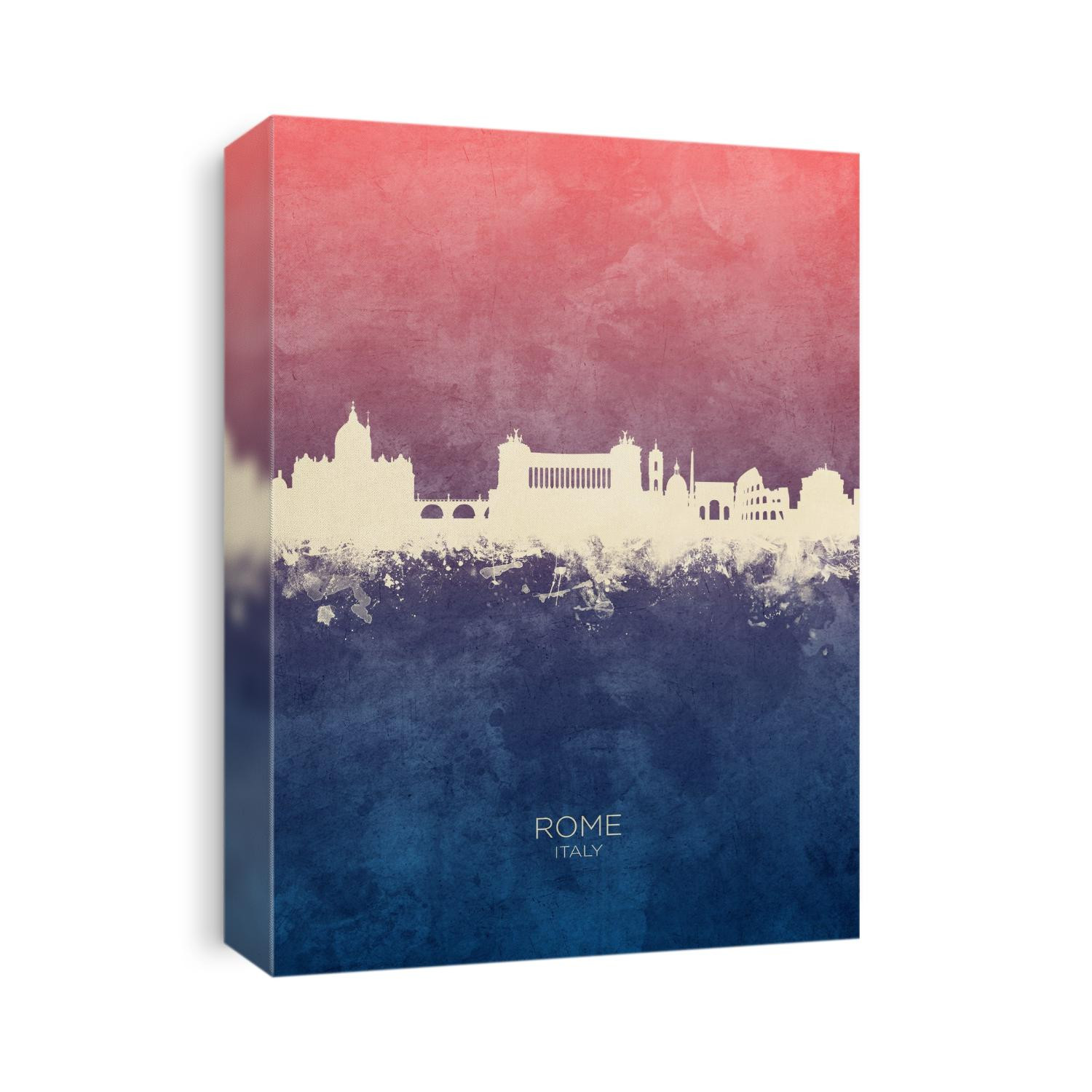Watercolor art print of the skyline of Rome, Italy