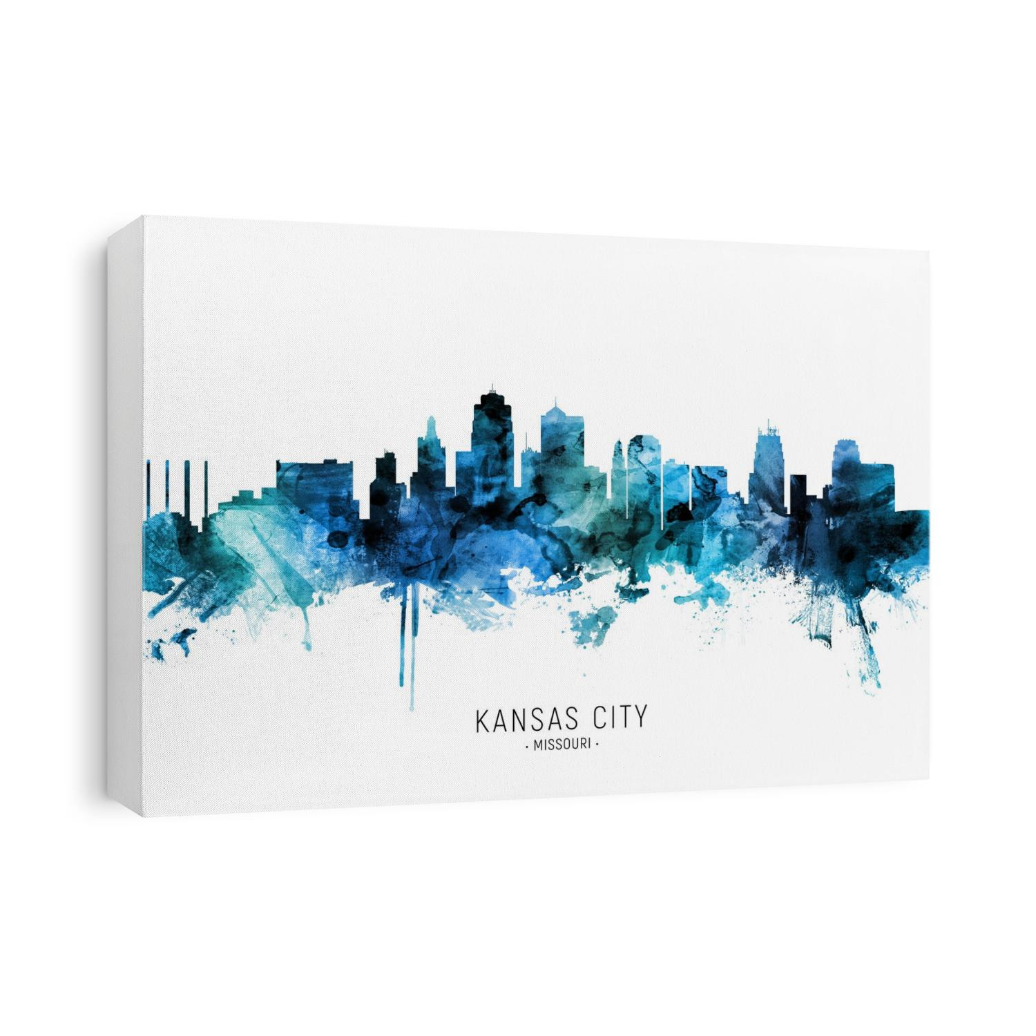 Watercolor art print of the skyline of Kansas City, Missouri, United States