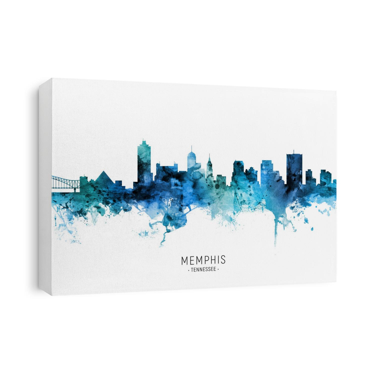Watercolor art print of the skyline of Memphis, Tennessee, United States