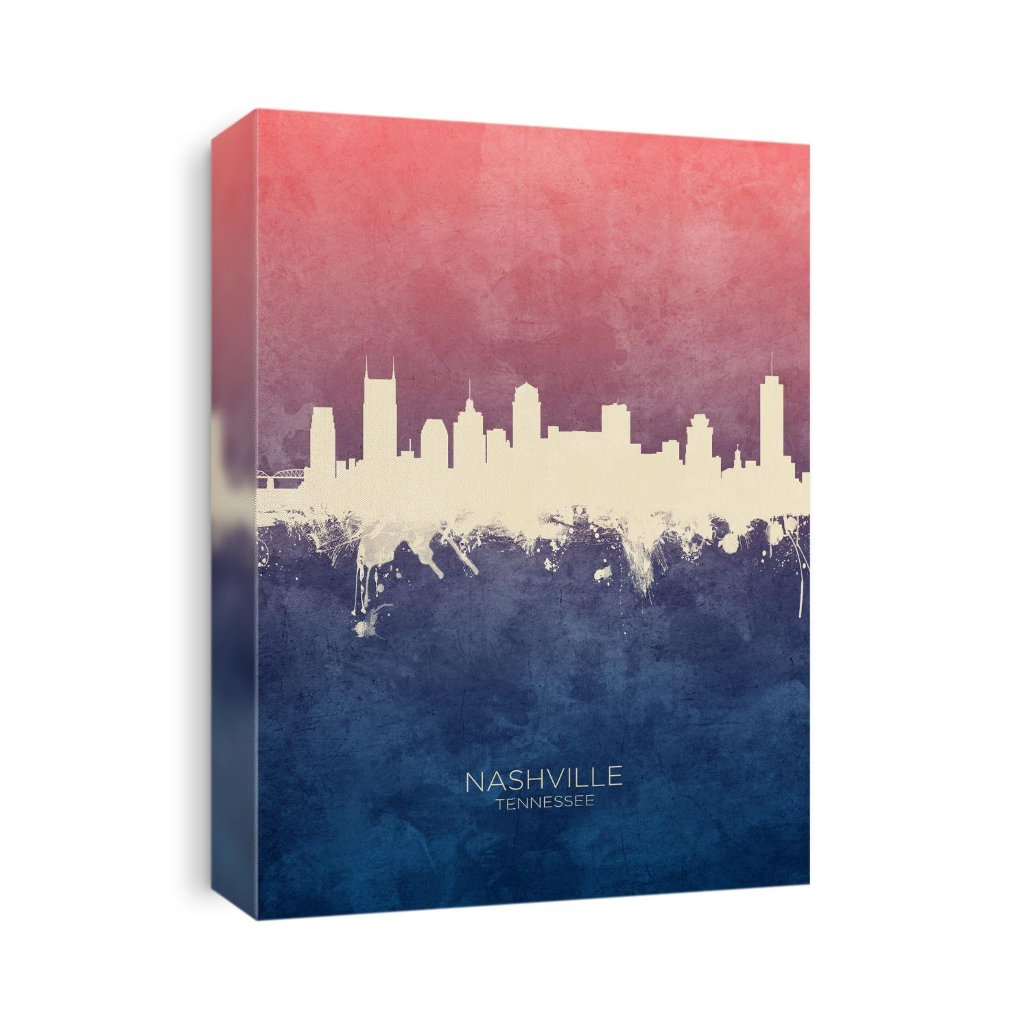 Watercolor art print of the skyline of Nashville, Tennessee, United States