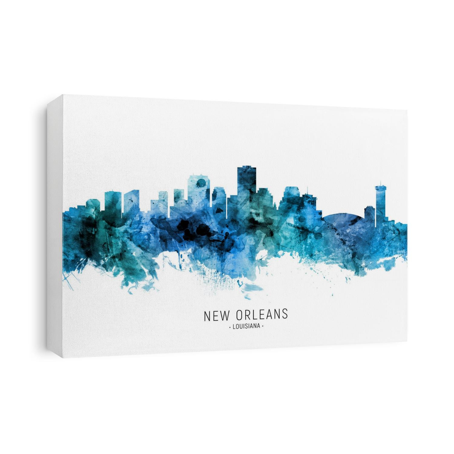 Watercolor art print of the skyline of New Orleans, Louisiana, United States