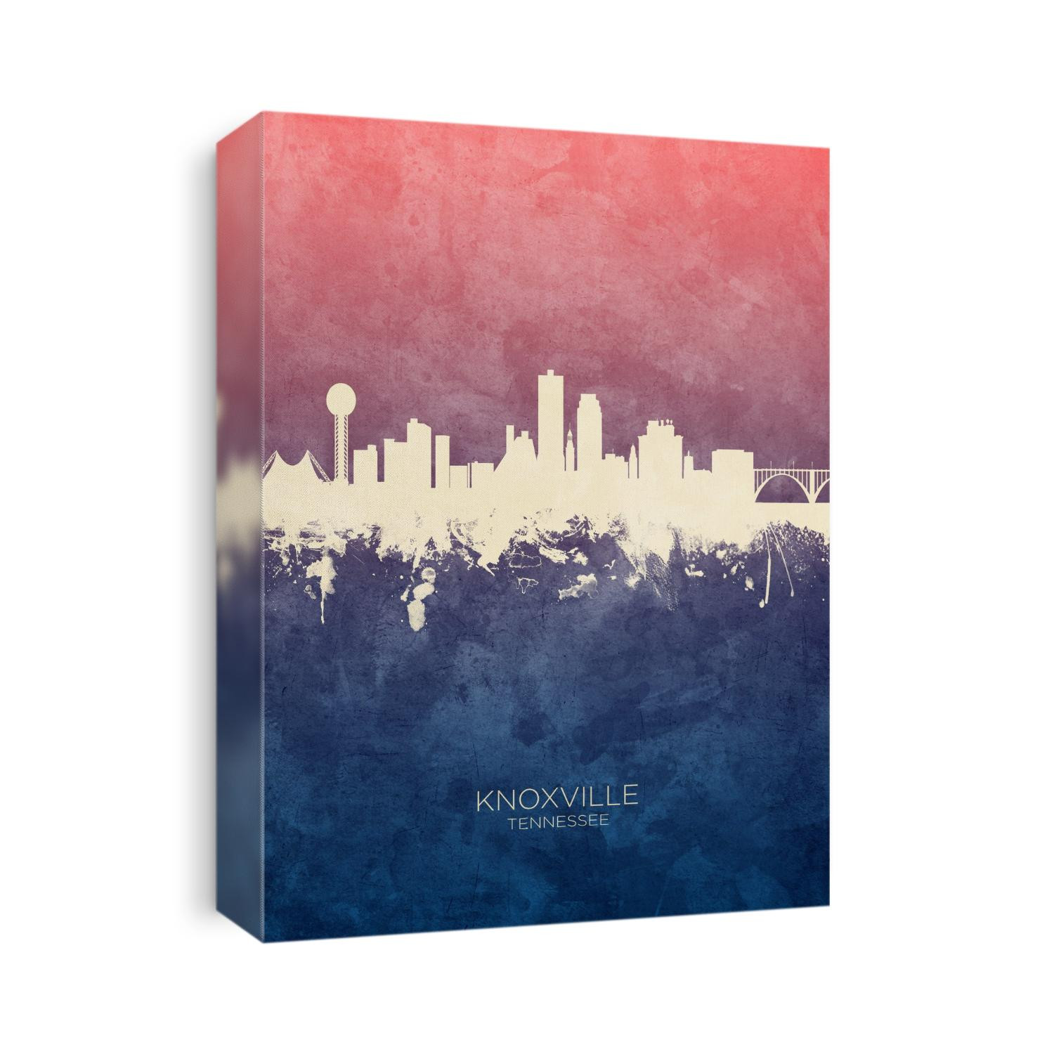 Watercolor art print of the skyline of Knoxville, Tennessee, United States