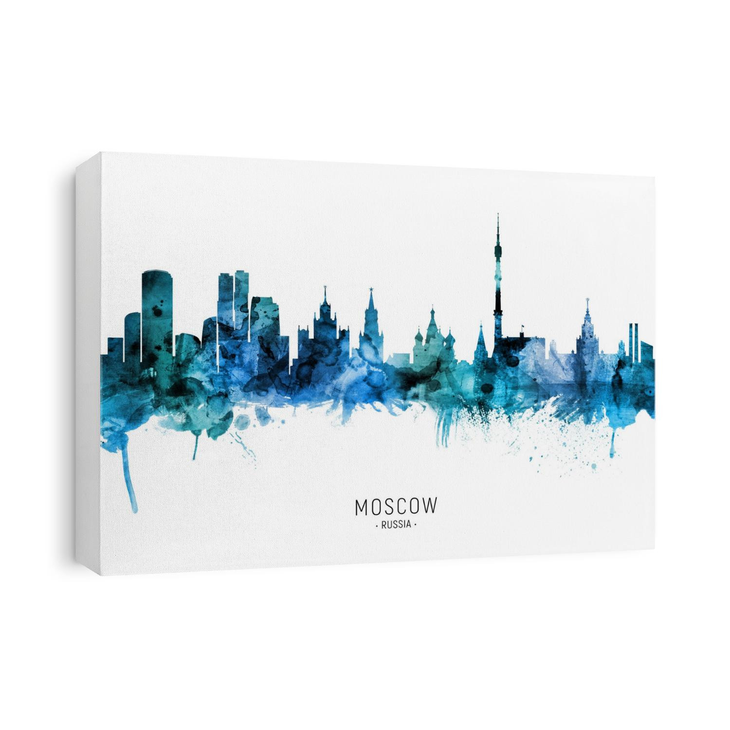 Watercolor art print of the skyline of Moscow, Russia