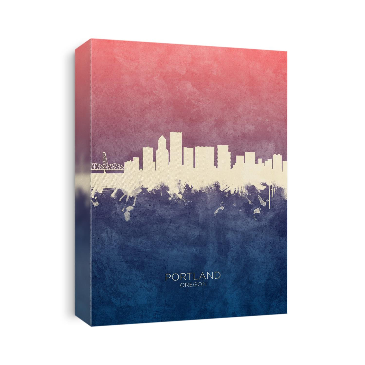 Watercolor art print of the skyline of Portland, Oregon, United States