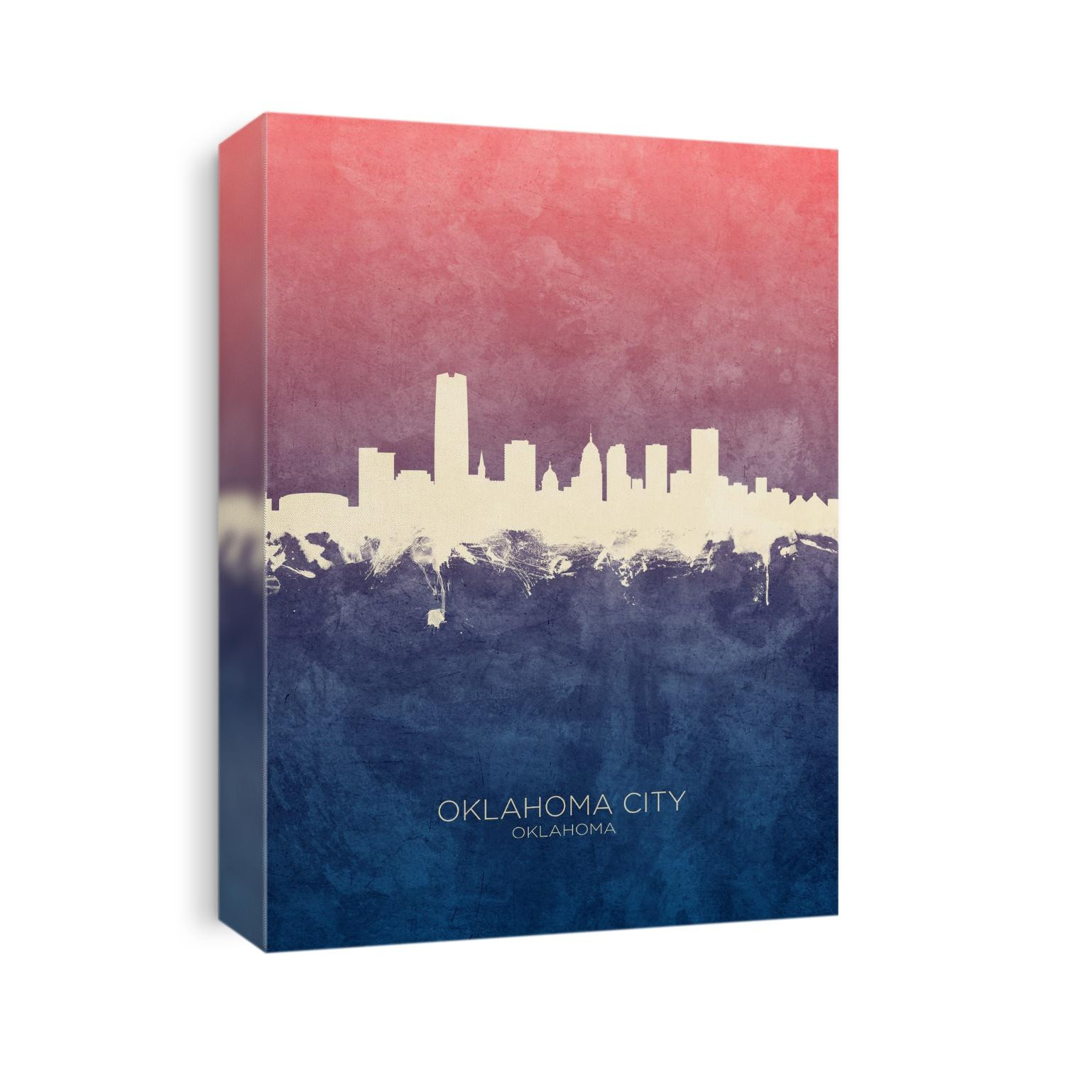Watercolor art print of the skyline of Oklahoma City, United States