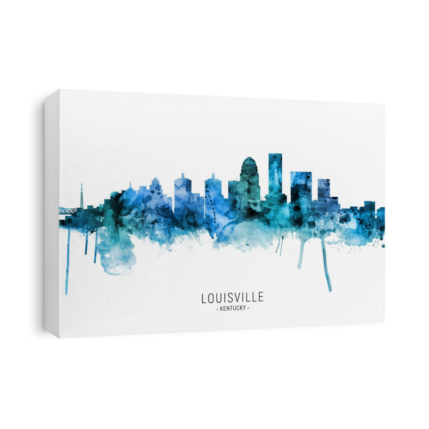 Watercolor art print of the skyline of Louisville, Kentucky, United States