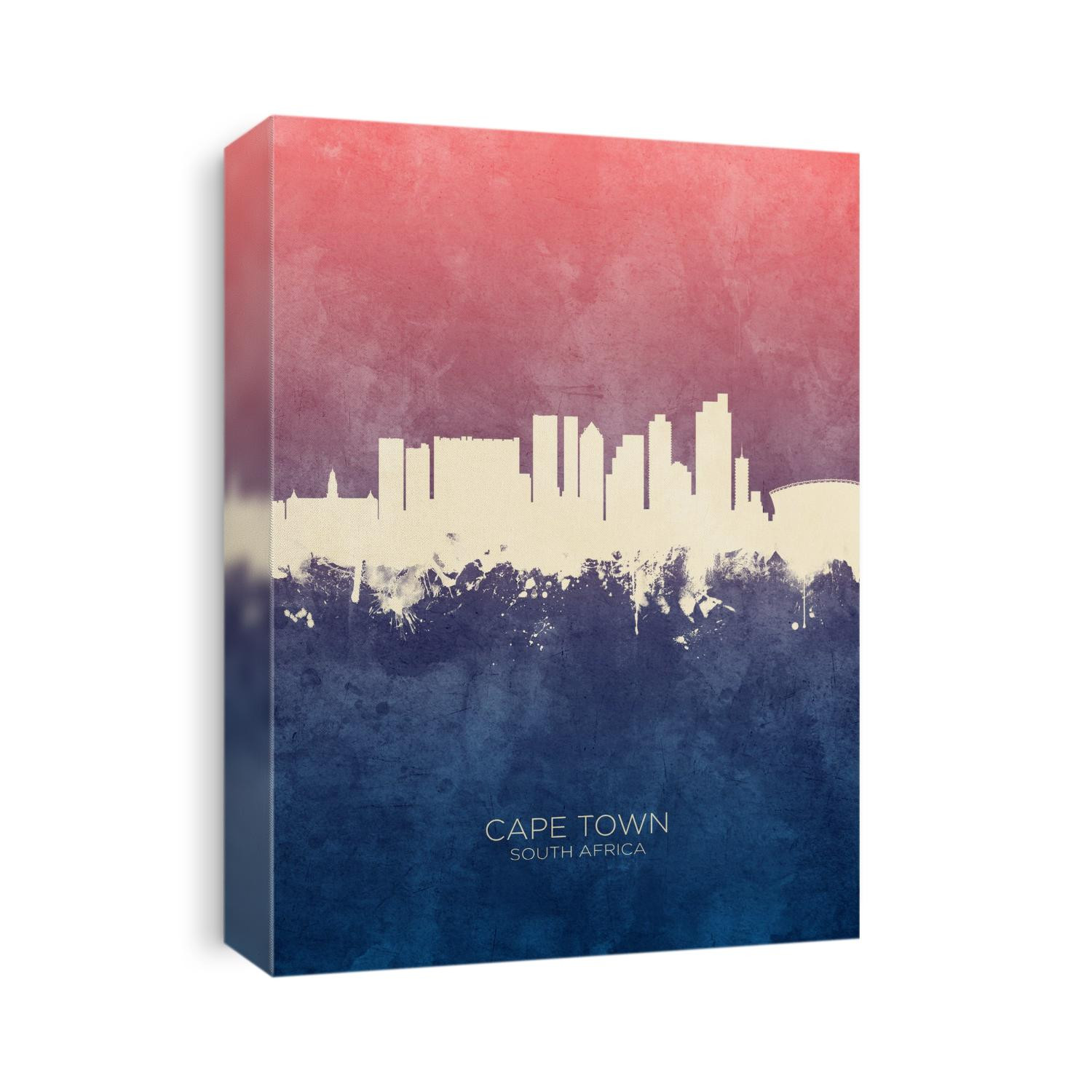 Watercolor art print of the skyline of Cape Town, South Africa