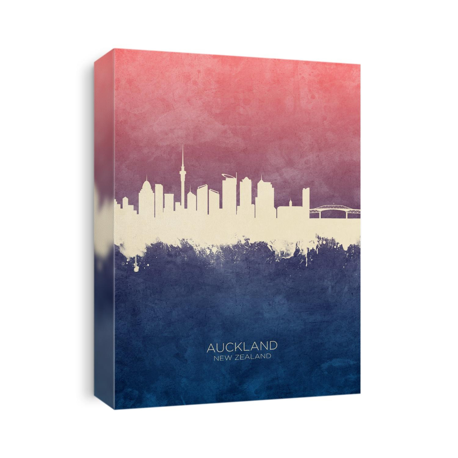 Watercolor art print of the skyline of Auckland, New Zealand
