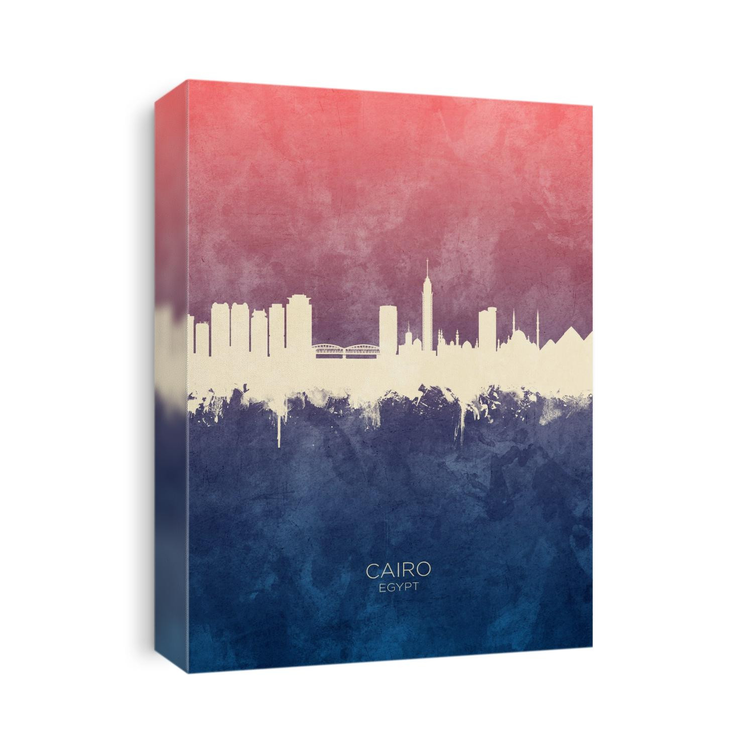 Watercolor art print of the skyline of Cairo, Egypt