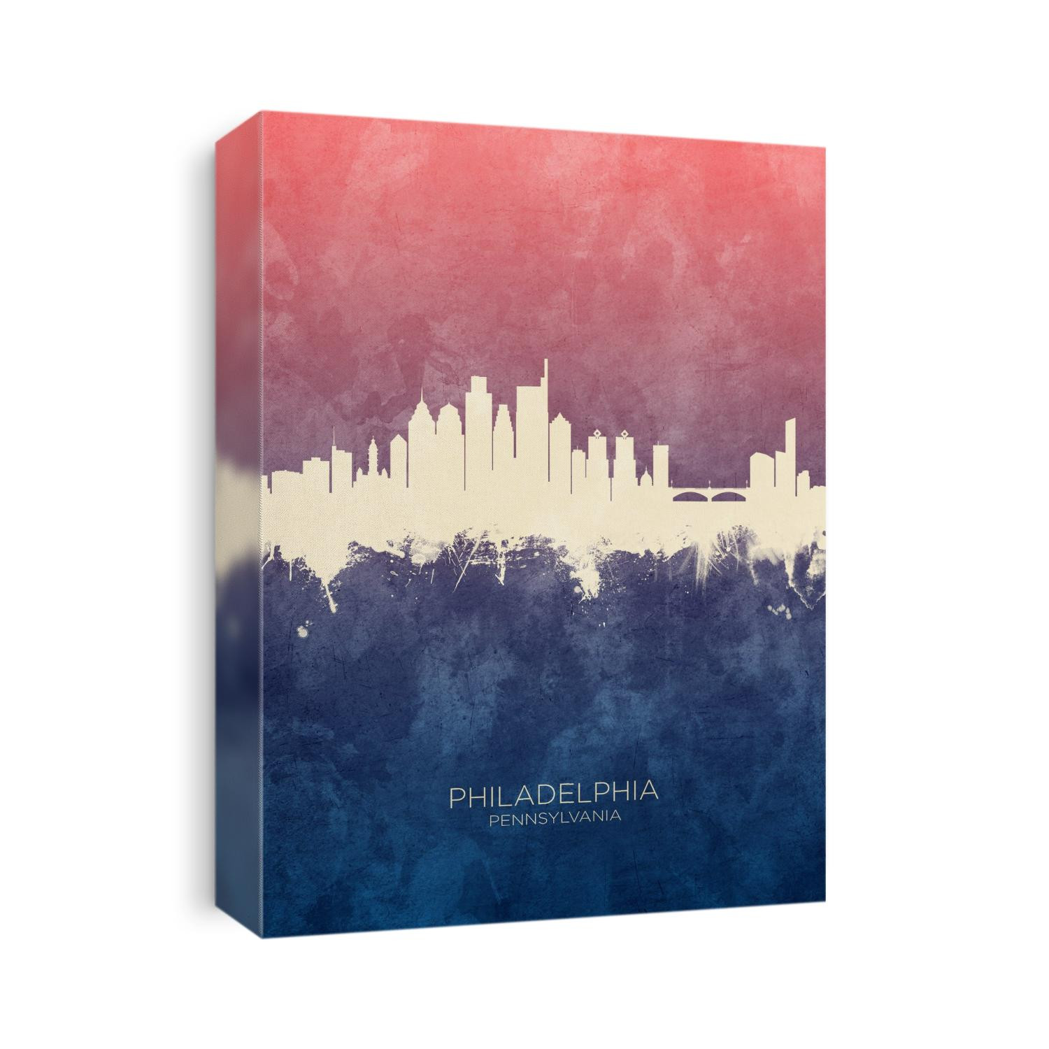 Watercolor art print of the skyline of Philadelphia, Pennsylvania, United States