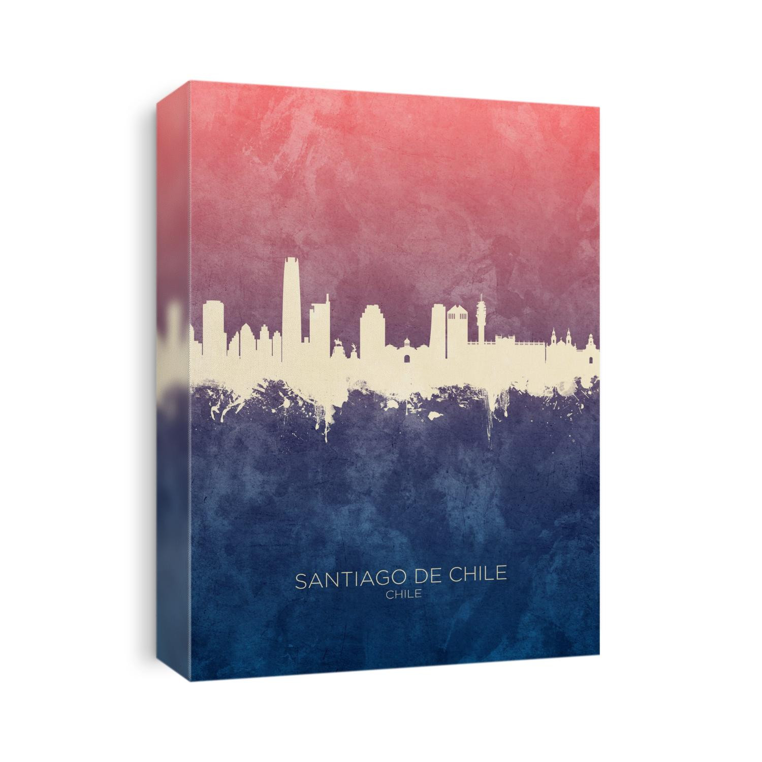 Watercolor art print of the skyline of Santiago de Chile, Chile