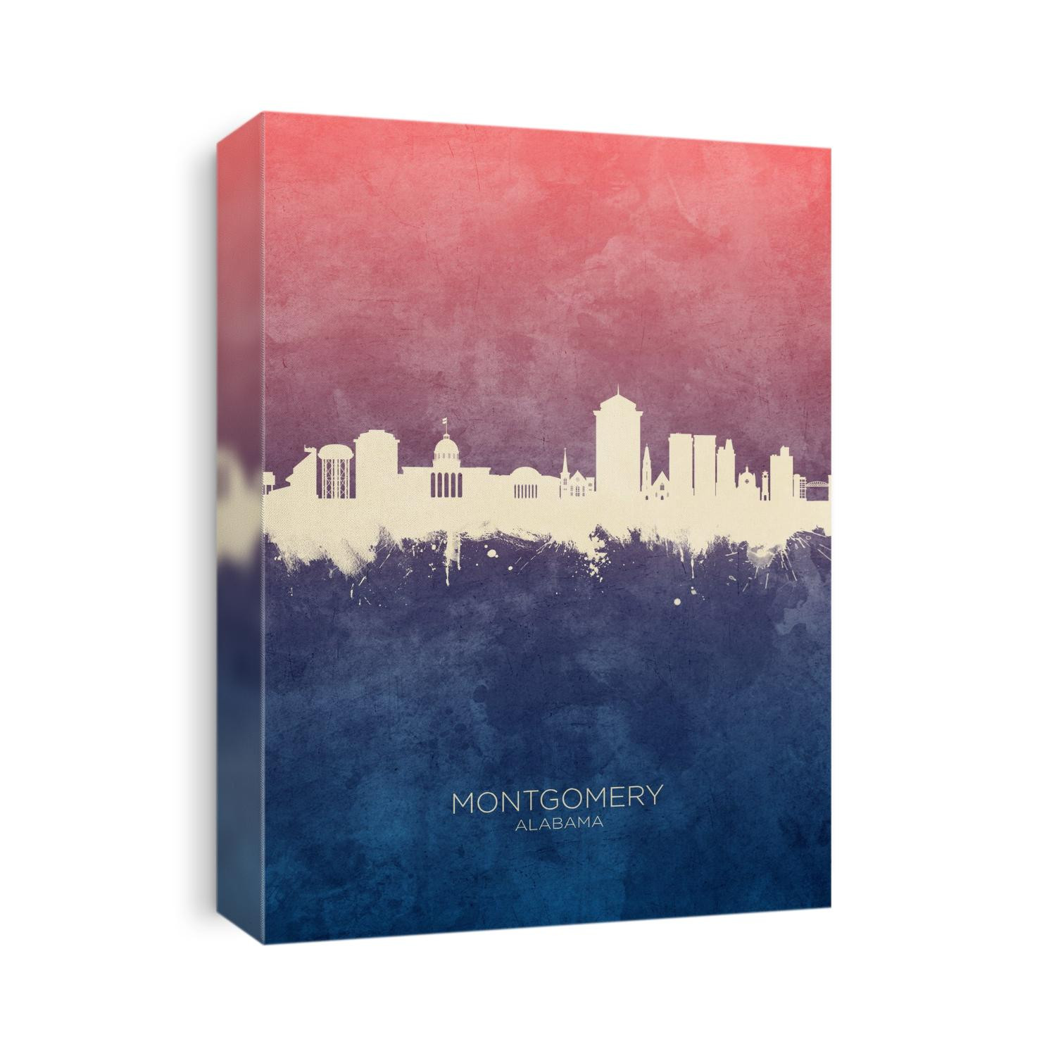 Watercolor art print of the skyline of Montgomery, Alabama, United States
