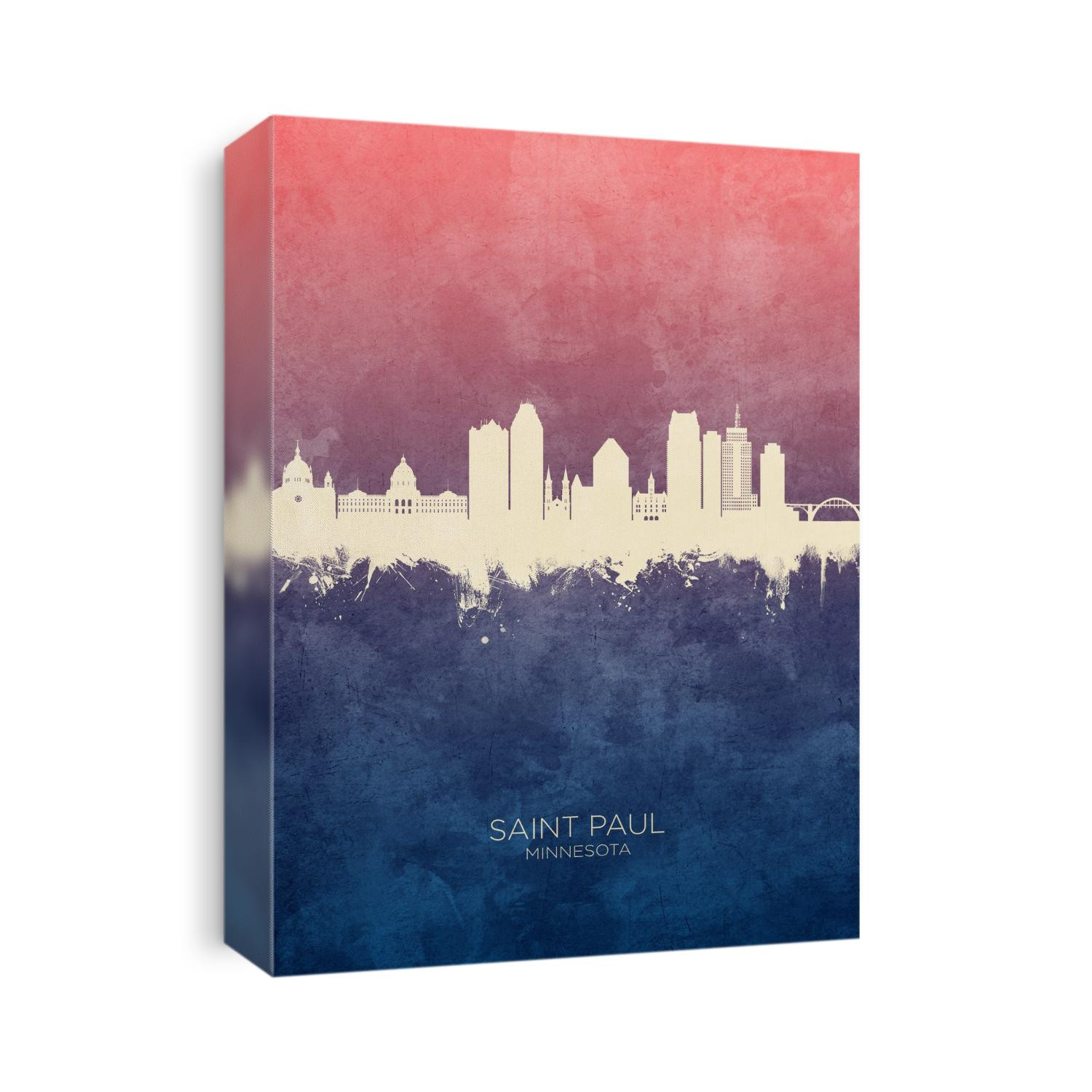 Watercolor art print of the skyline of Saint Paul, Minnesota, United States