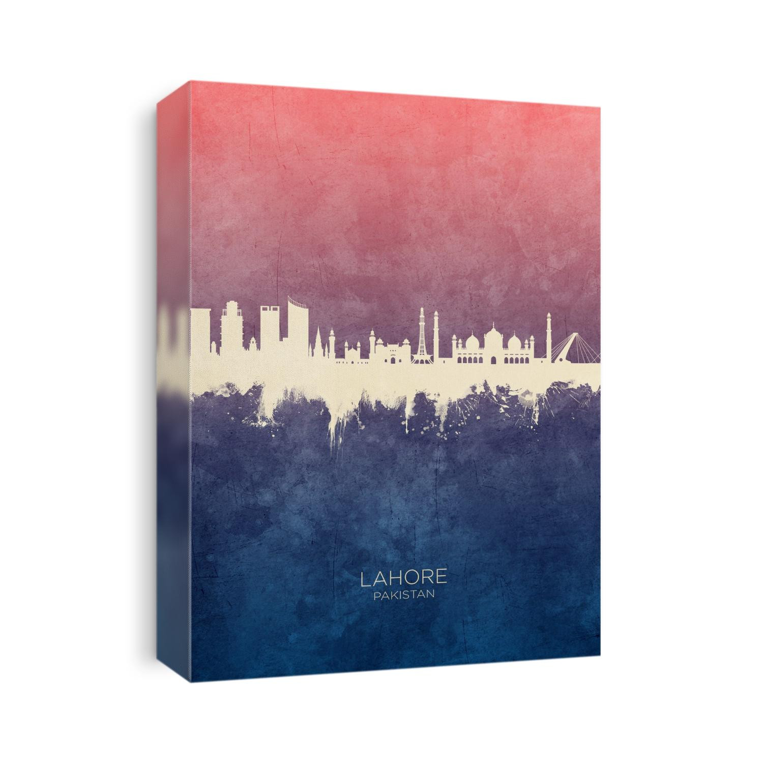 Watercolor art print of the skyline of Lahore, Pakistan