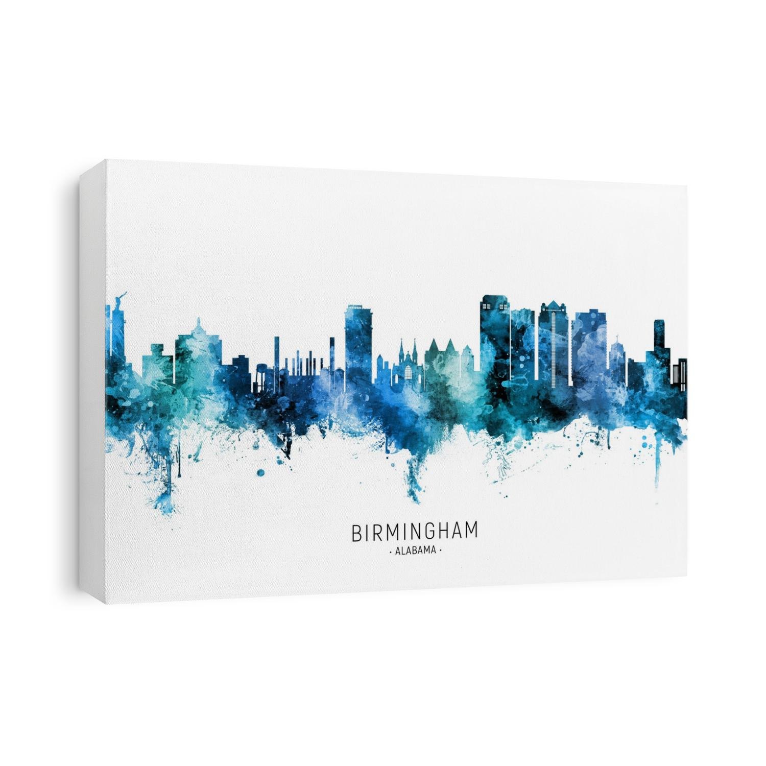Watercolor art print of the skyline of Birmingham, Alabama