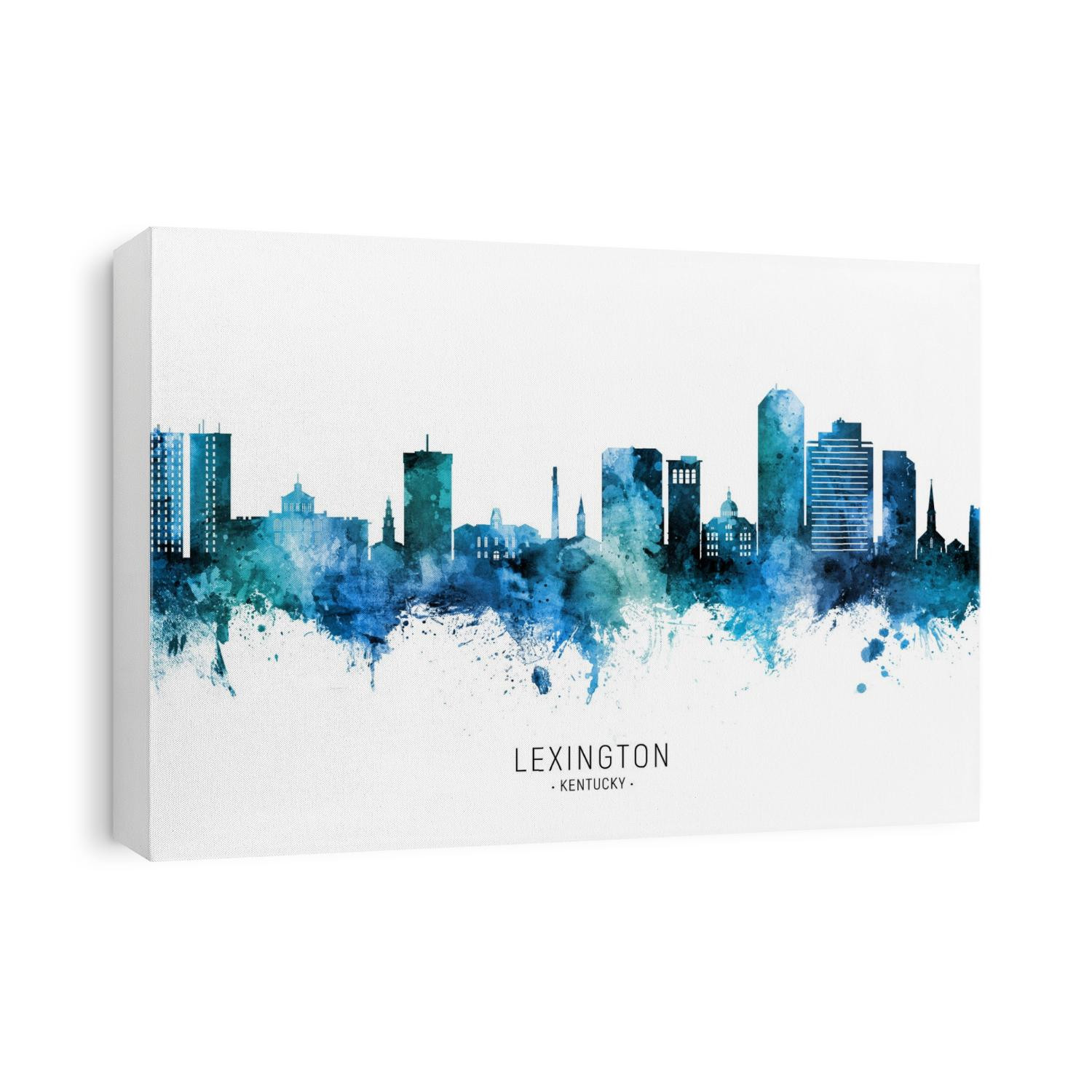 Watercolor art print of the skyline of Lexington, Kentucky