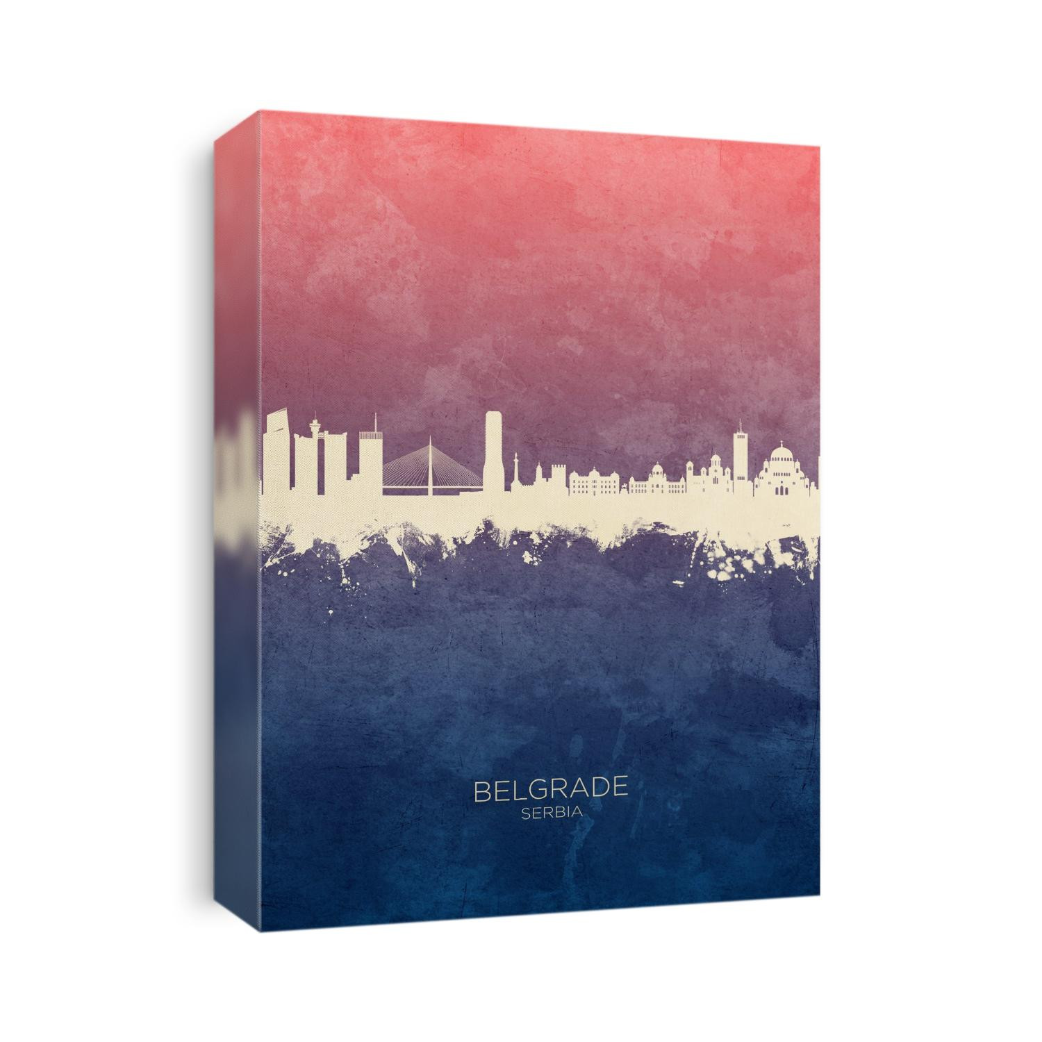 Watercolor art print of the skyline of Belgrade, Serbia