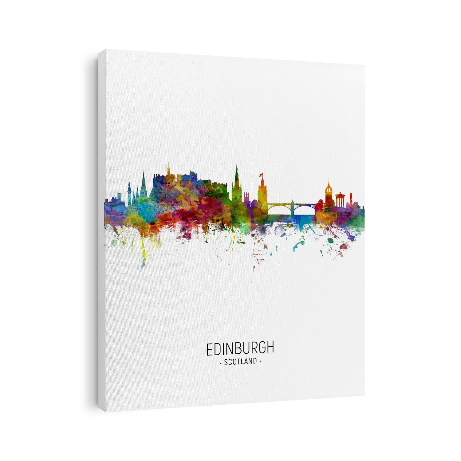 Watercolor art print of the skyline of Edinburgh, Scotland, United Kingdom