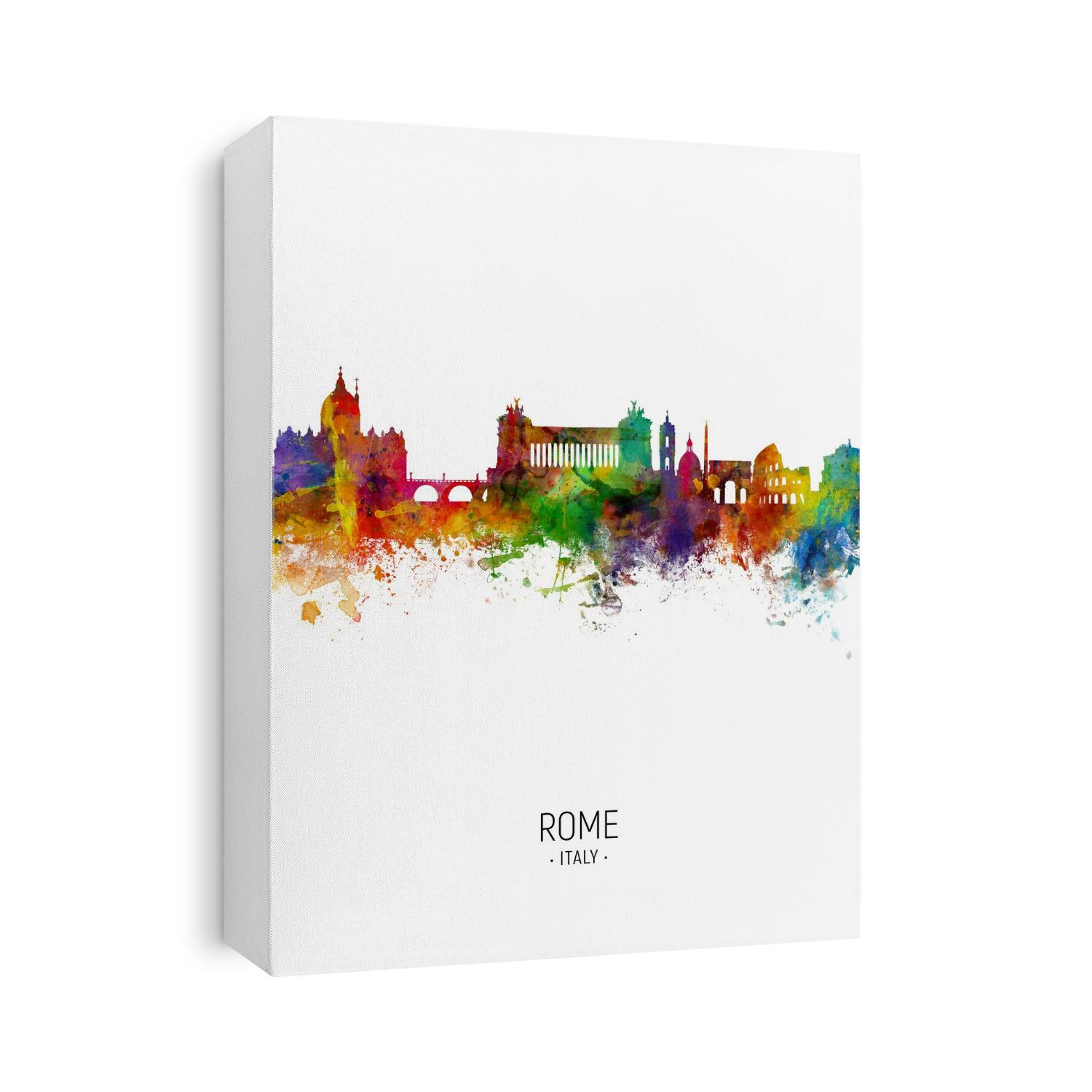 Watercolor art print of the skyline of Rome, Italy