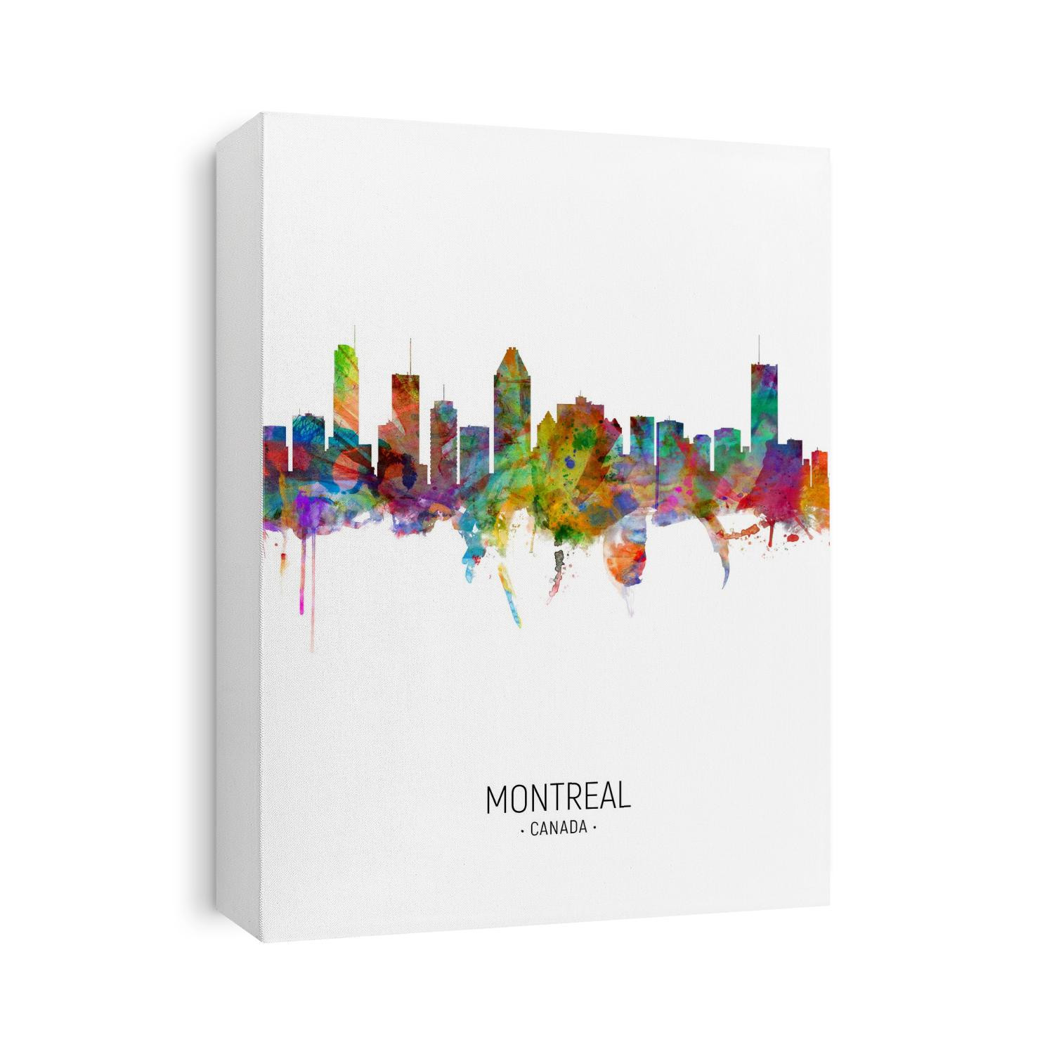 Watercolor art print of the skyline of Montreal, Canada