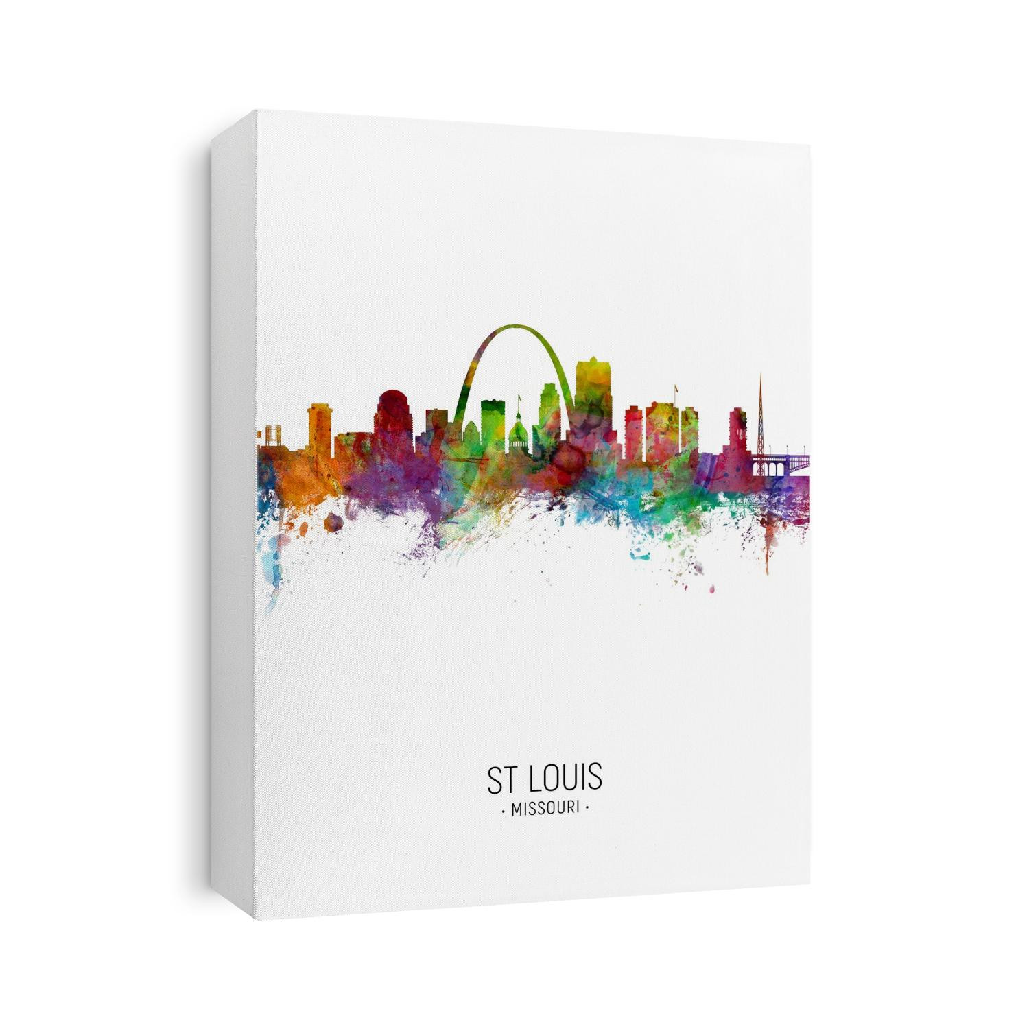 Watercolor art print of the skyline of St Louis, Missouri, United States