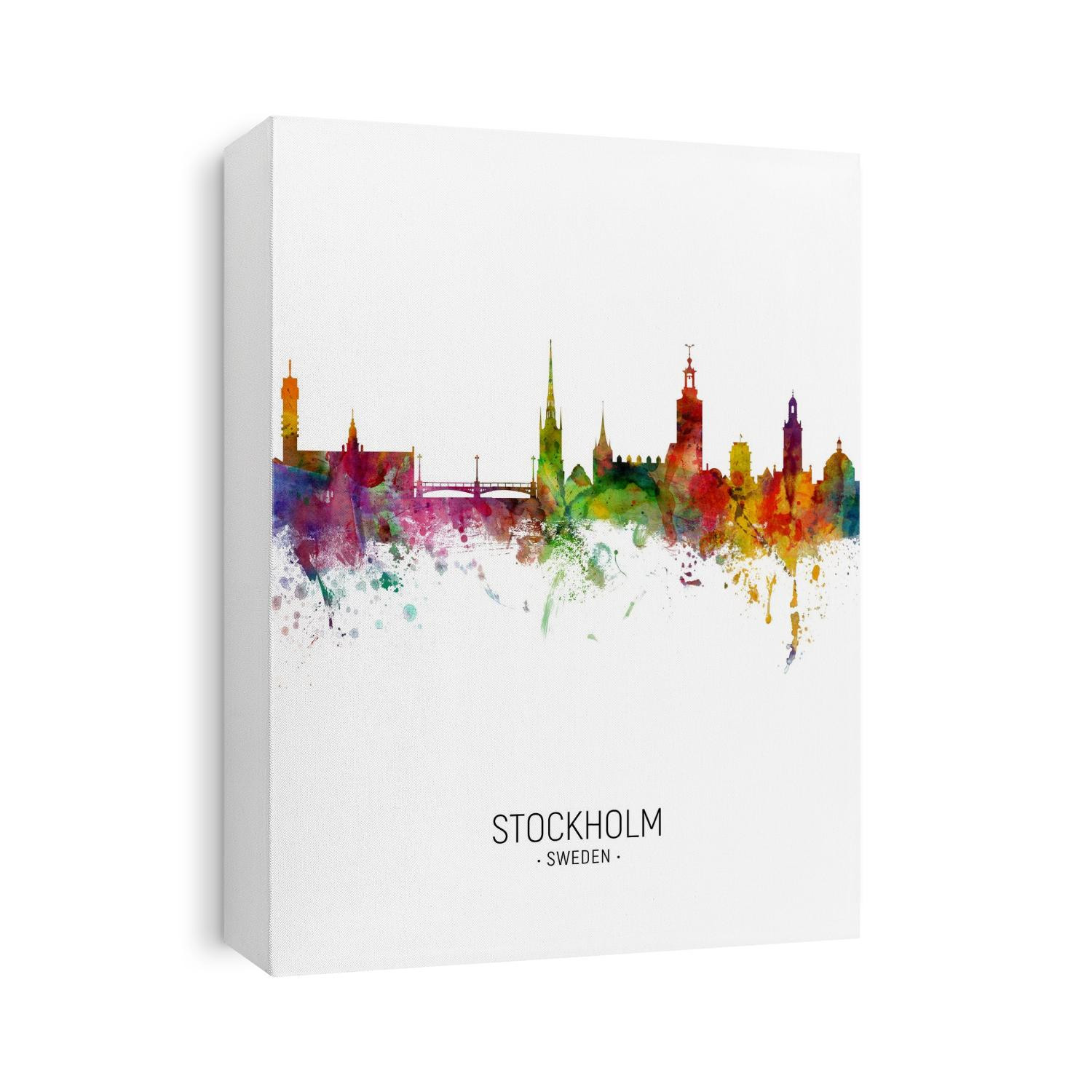Watercolor art print of the skyline of Stockholm, Sweden (Sverige)