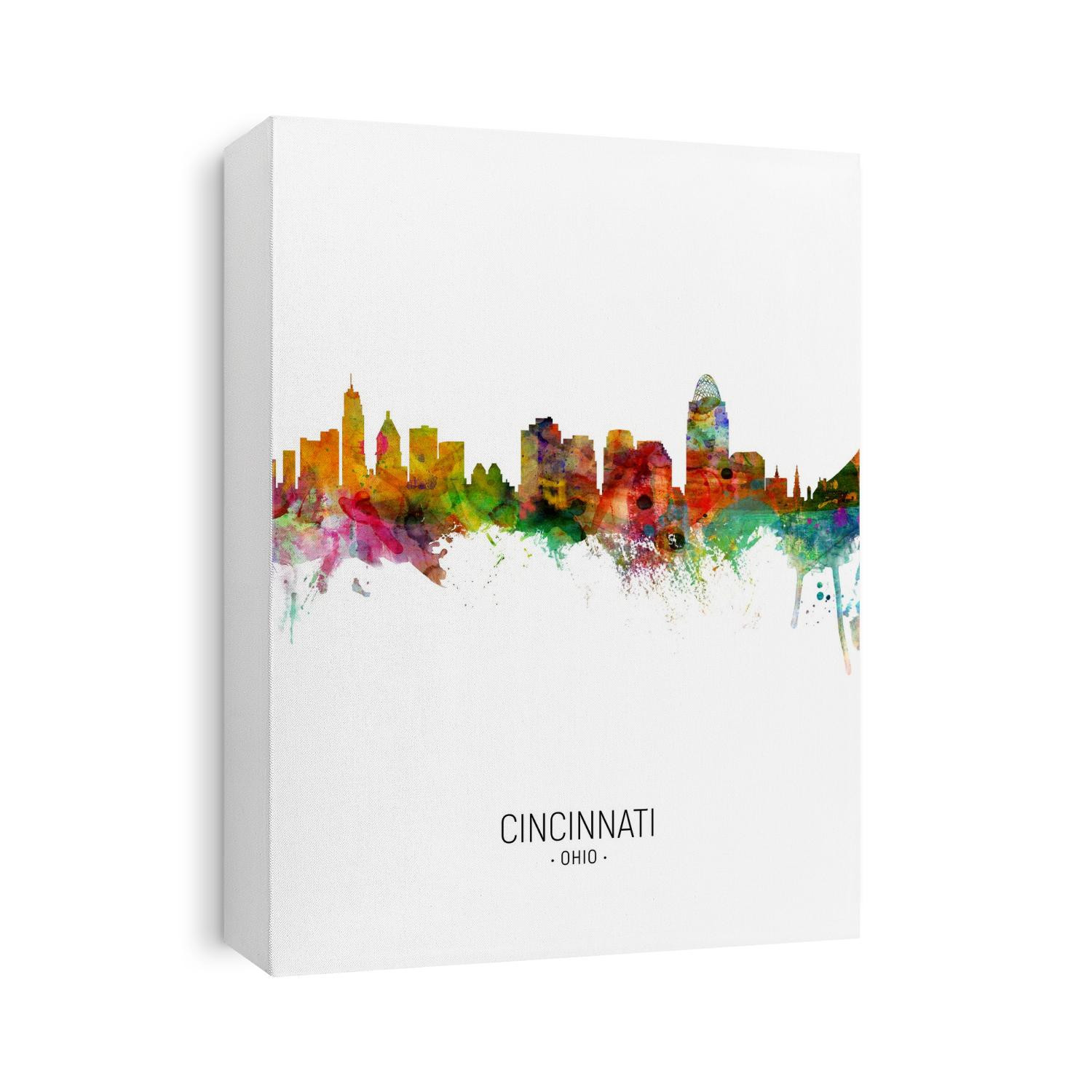 Watercolor art print of the skyline of Cincinnati, Ohio, United States