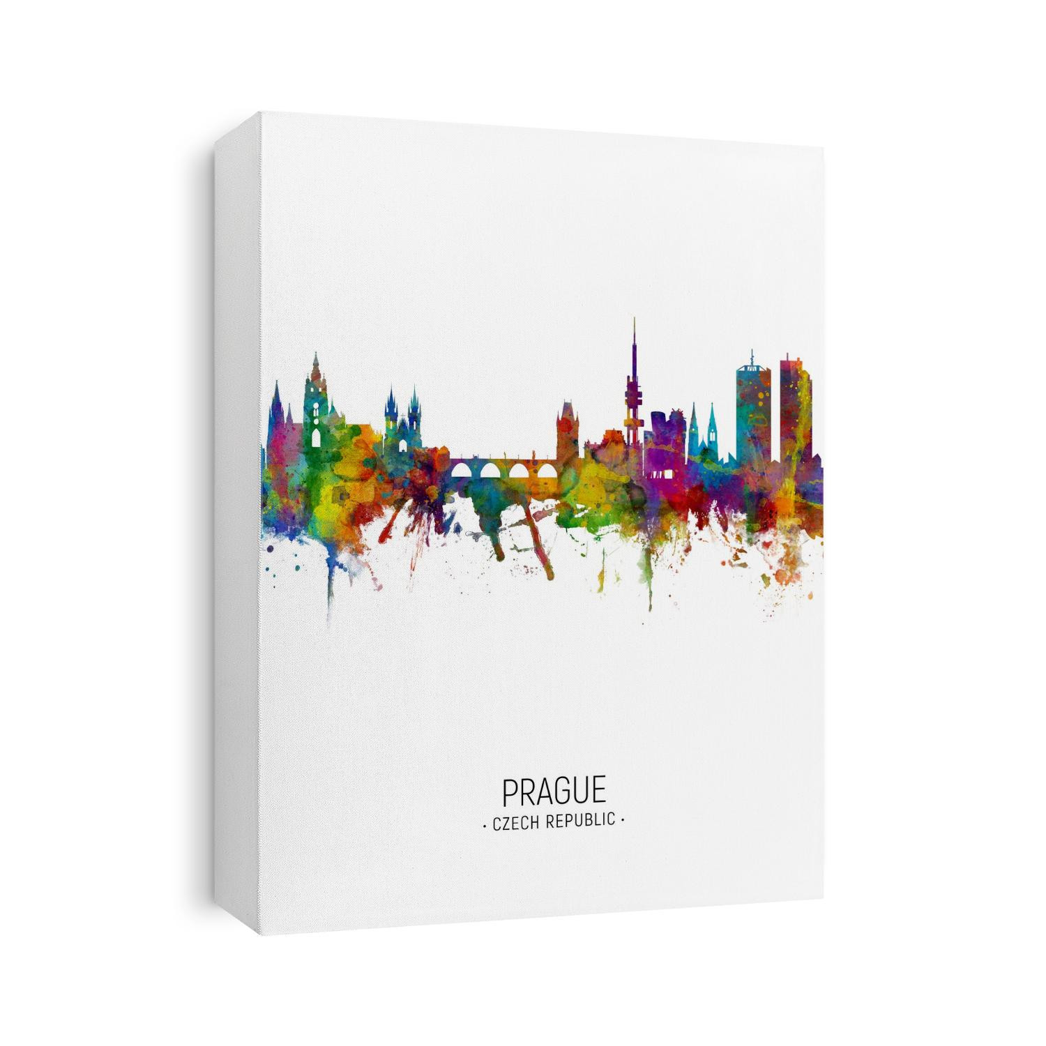 Watercolor art print of the skyline of Prague, Czech Republic (Praha)