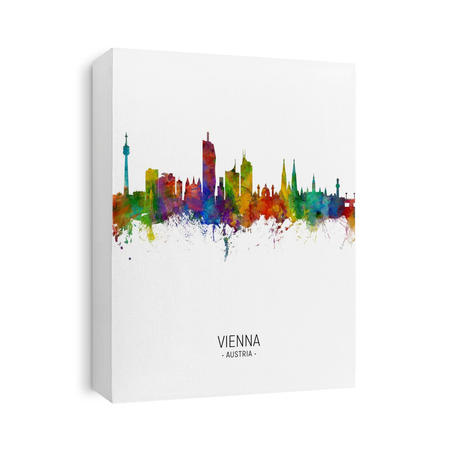 Watercolor art print of the skyline of Vienna, Austria