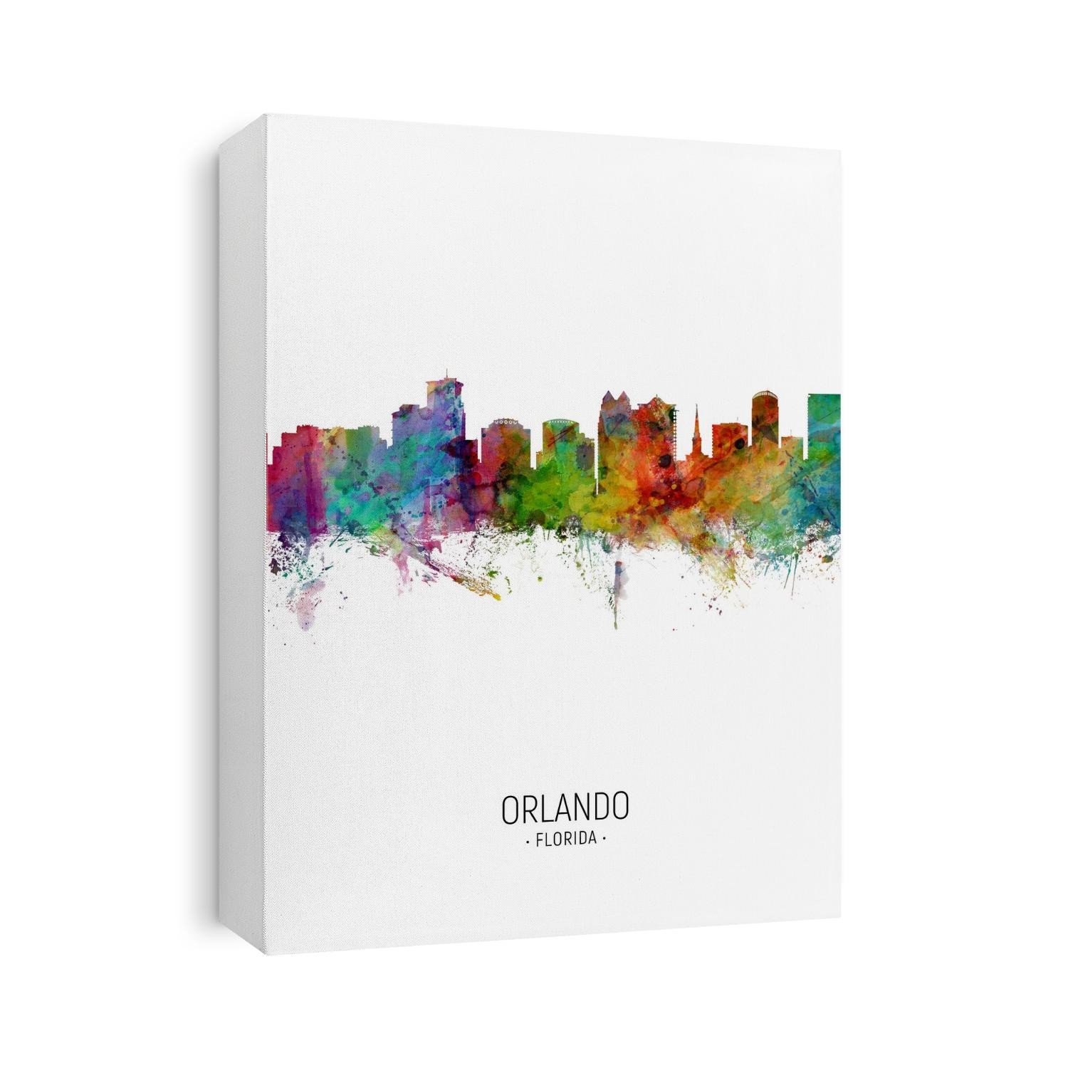 Watercolor art print of the skyline of Orlando, Florida, United States