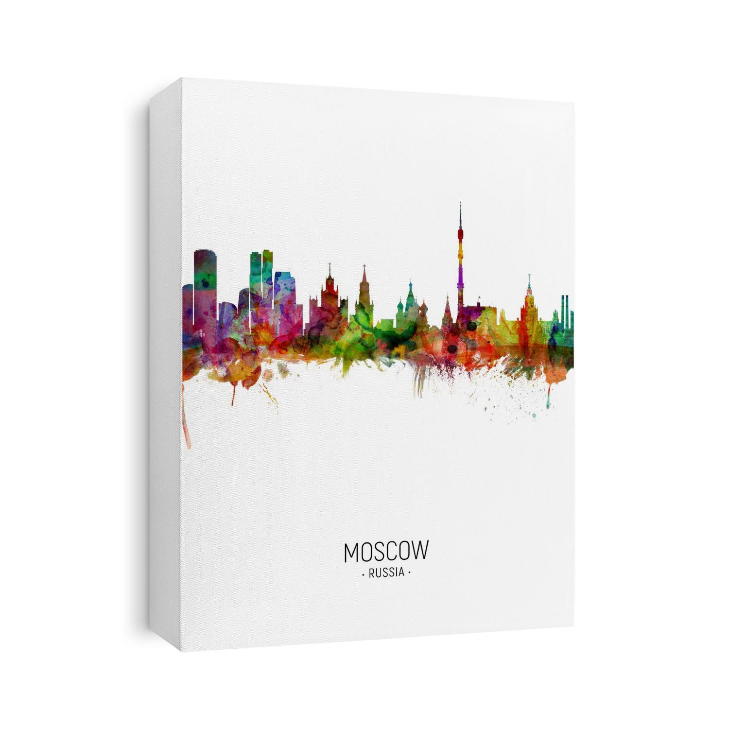 Watercolor art print of the skyline of Moscow, Russia